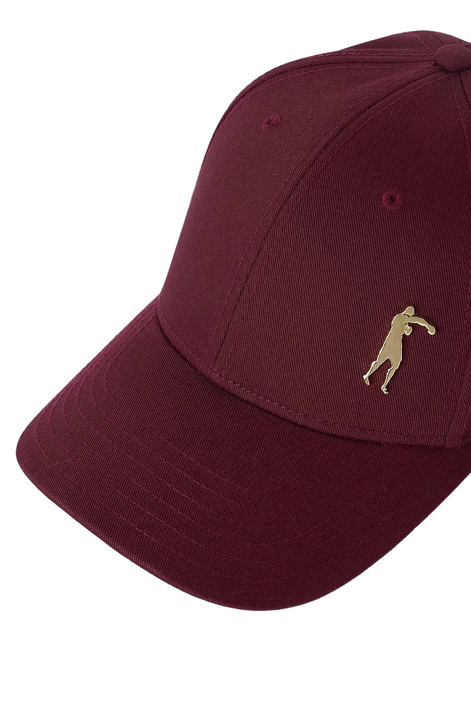 Baseball Hat With Metal Patch in Bordeaux Caps Boxeur des Rues