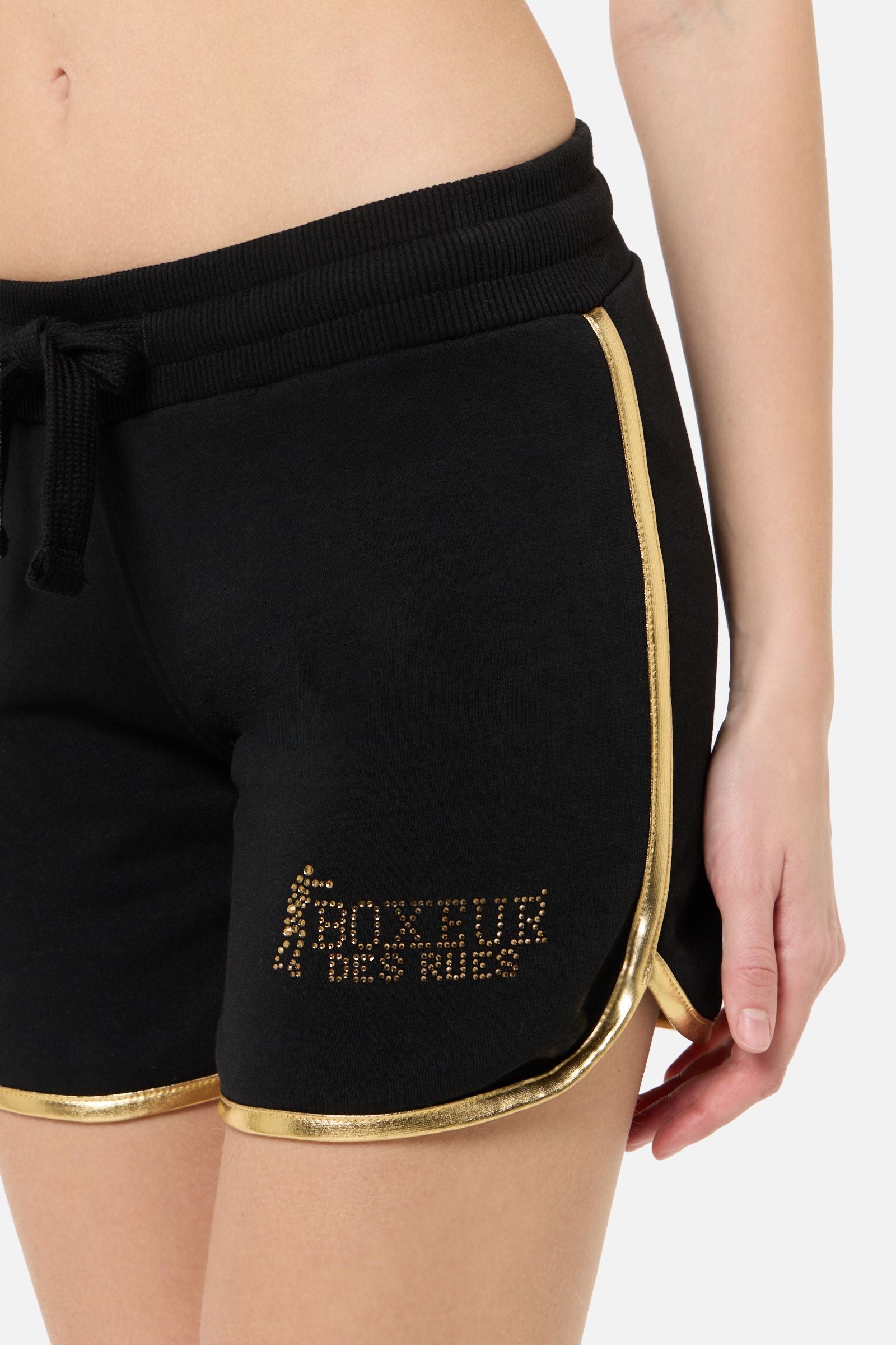 Micro Short Pants in Black-Gold Shorts Boxeur des Rues