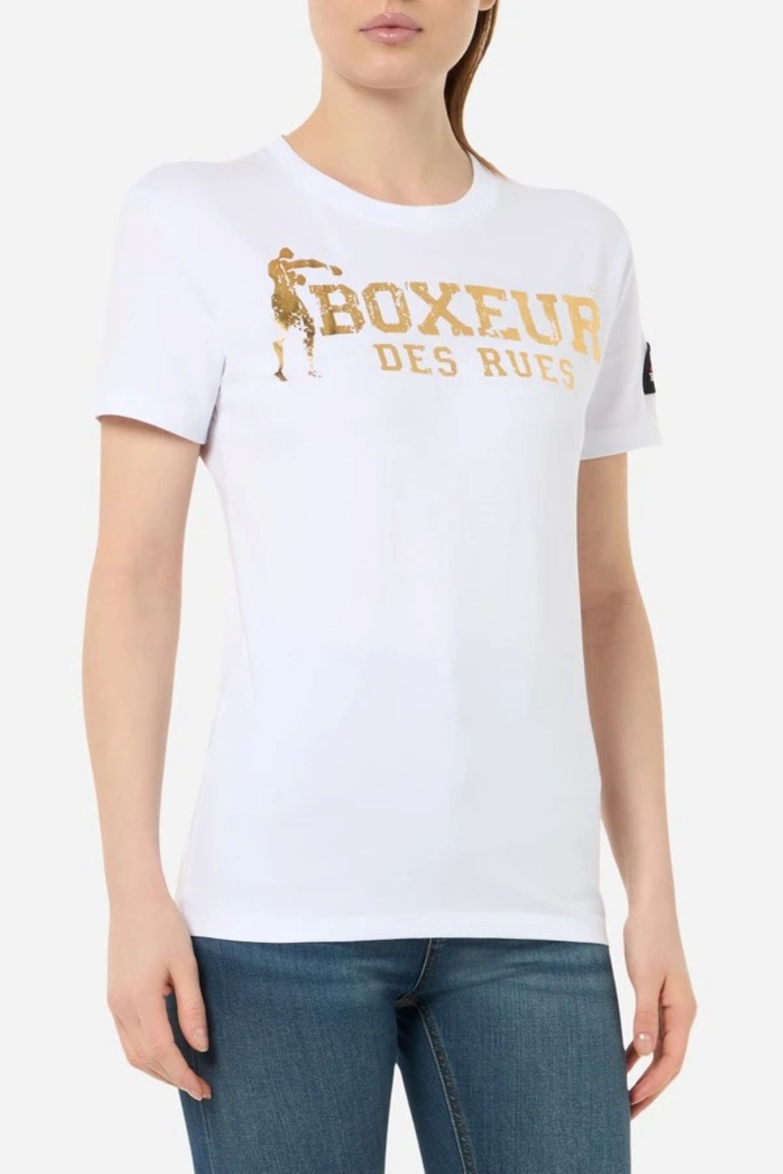 Iconic Logo T-Shirt in White-Gold T-Shirts Boxeur des Rues