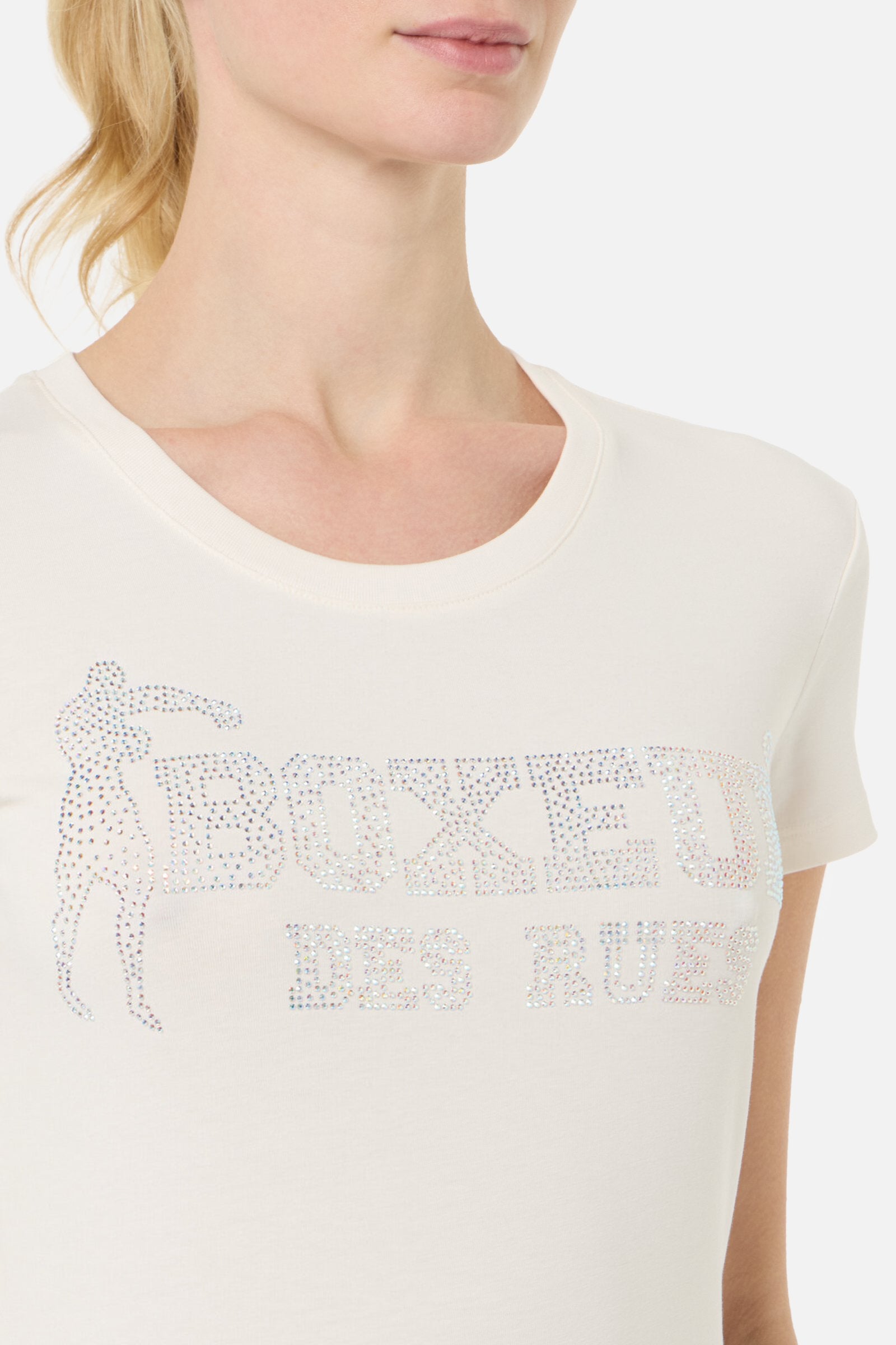 Rhinestone Logo T-Shirt in Butter T-Shirts Boxeur des Rues
