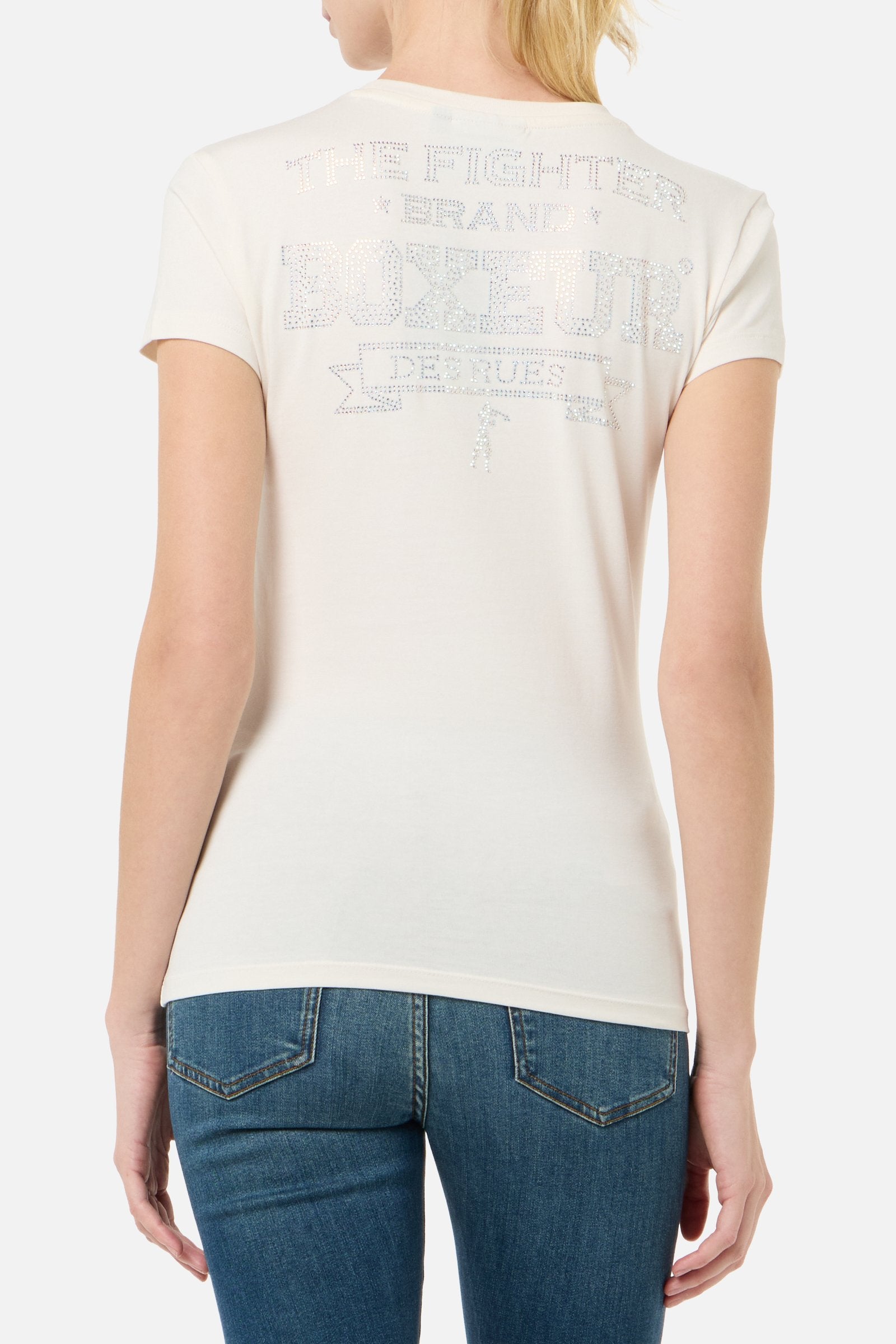 Rhinestone Logo T-Shirt in Butter T-Shirts Boxeur des Rues