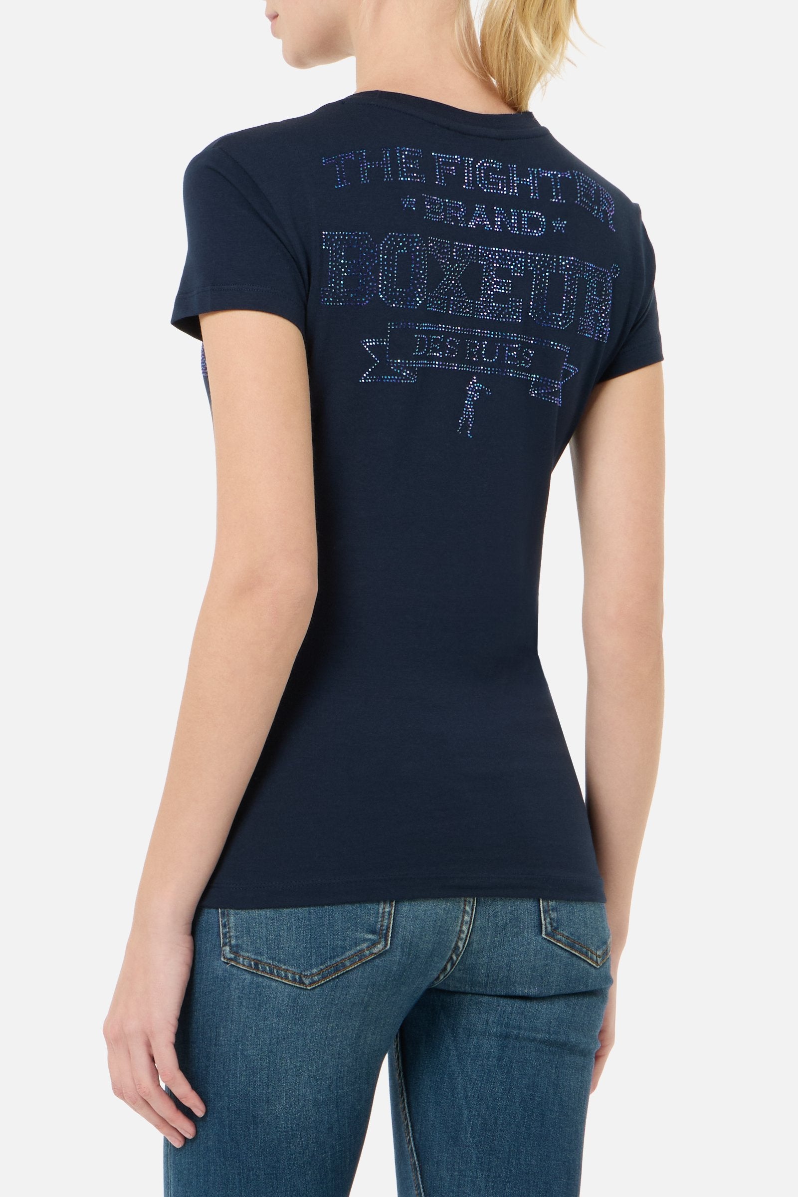 Rhinestone Logo T-Shirt in Midnight T-Shirts Boxeur des Rues
