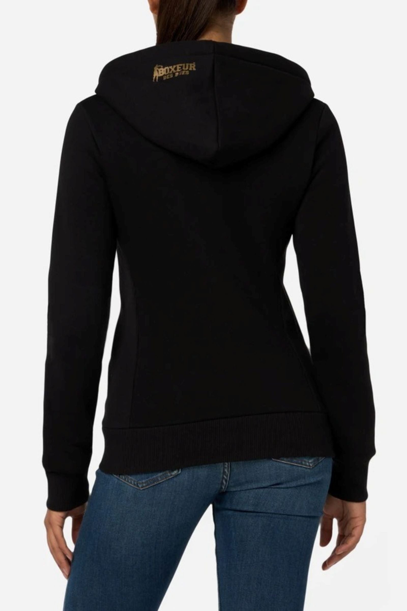 Basic Logo Full Zip Sweatshirt in Black-Gold Sweatjacken Boxeur des Rues