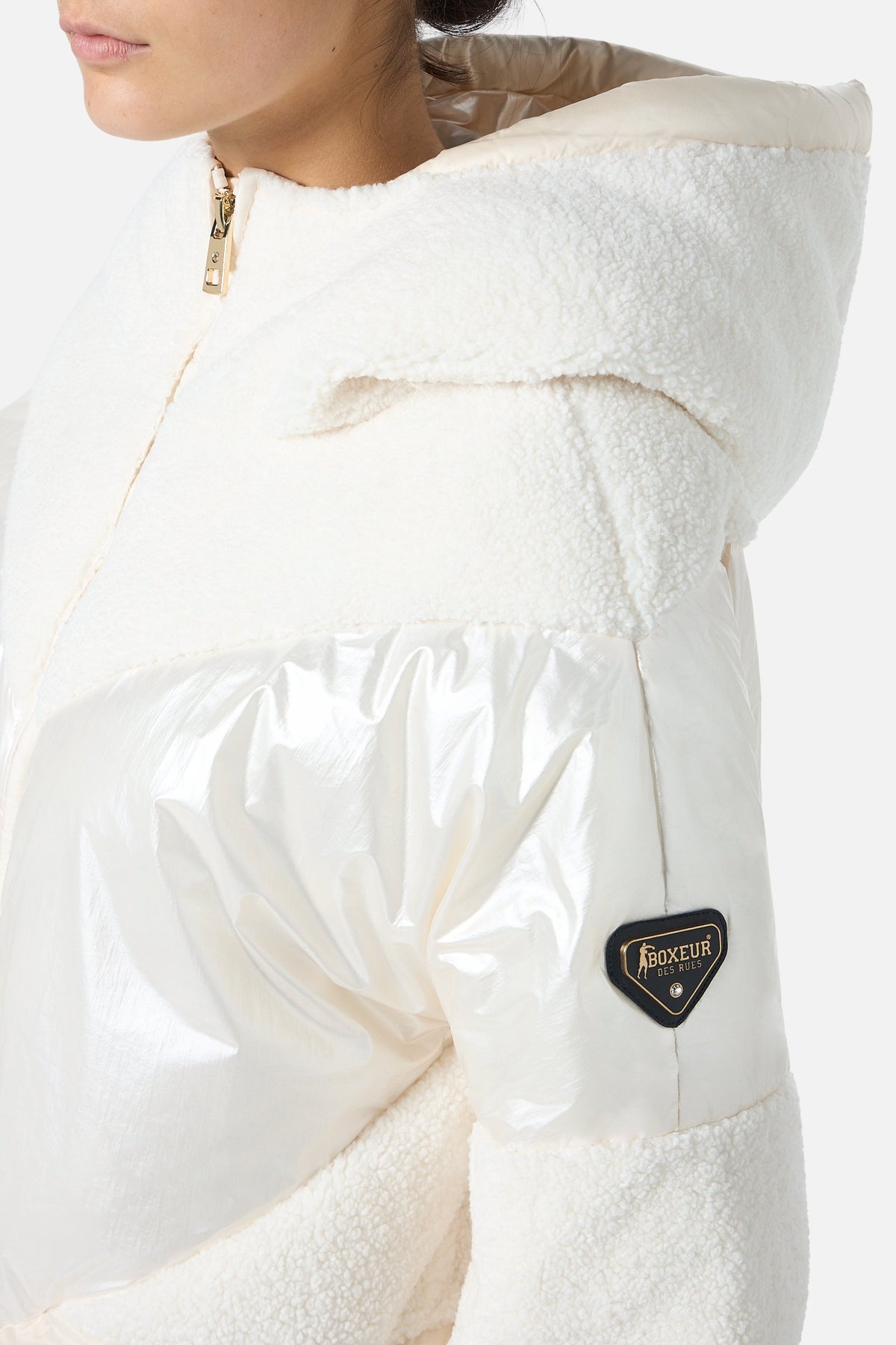 Winterjacke Mixed Fabric Padded in Warm Blank Jacken Boxeur des Rues