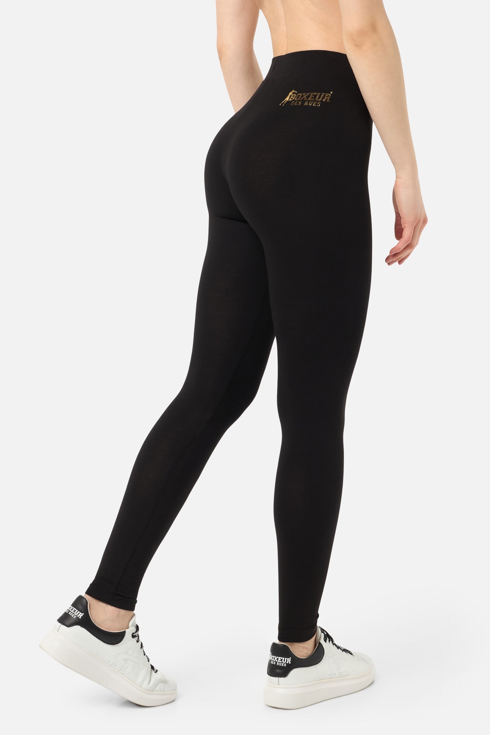 Cotton Leggings in Black-Gold Hosen Boxeur des Rues