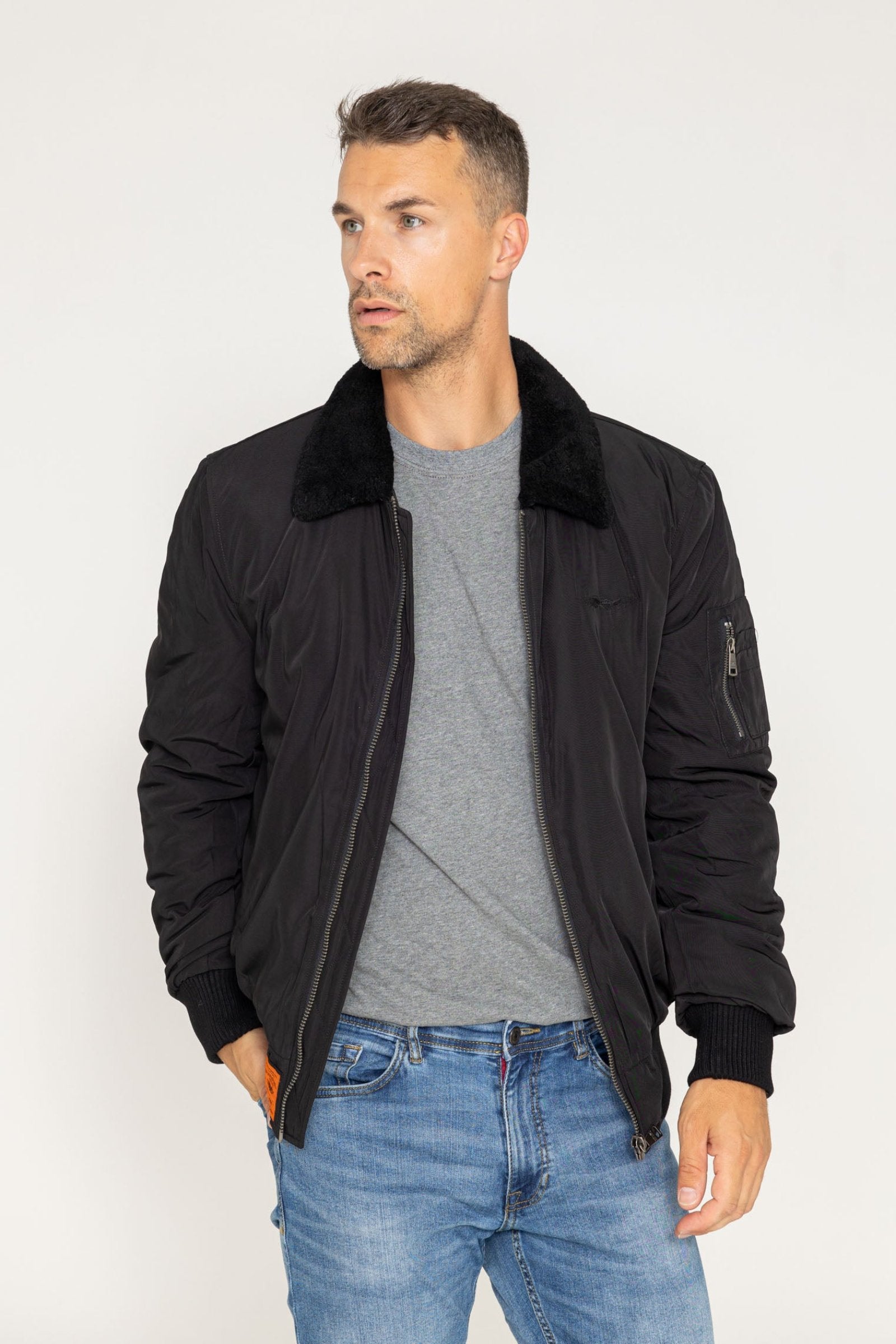 Curtiss M Bomberjacke in Black Jacken Bombers Original