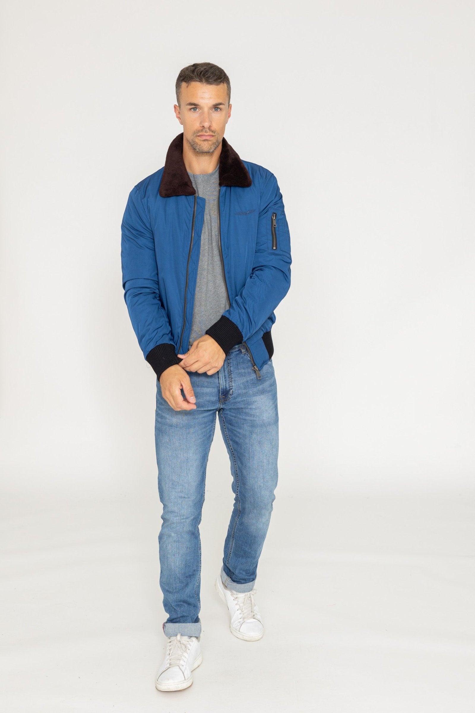 Curtiss M Bomberjacke in Indigo Jacken Bombers Original