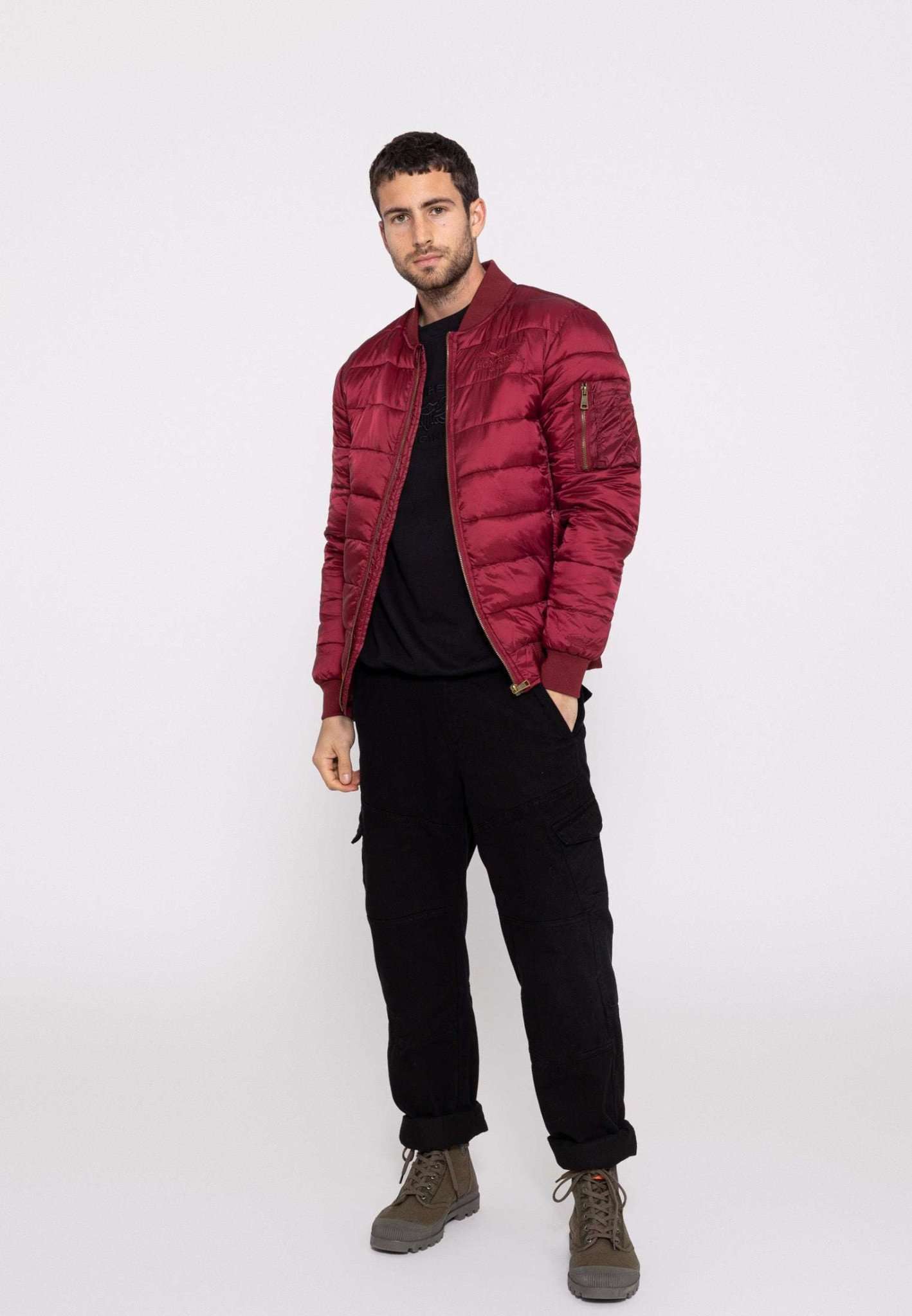 Dallas M Daunenjacke in Burgundy Jacken Bombers Original