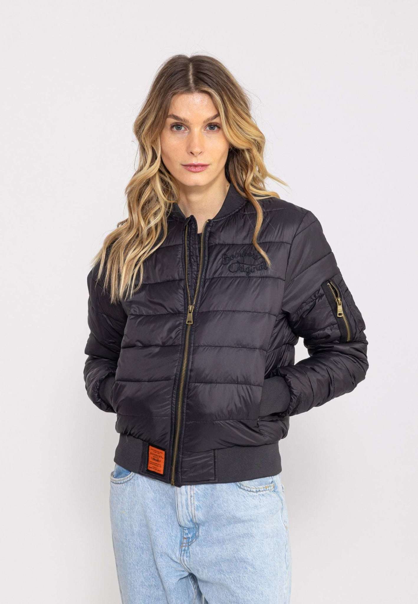Dallas W Daunenjacke in Black Jacken Bombers Original