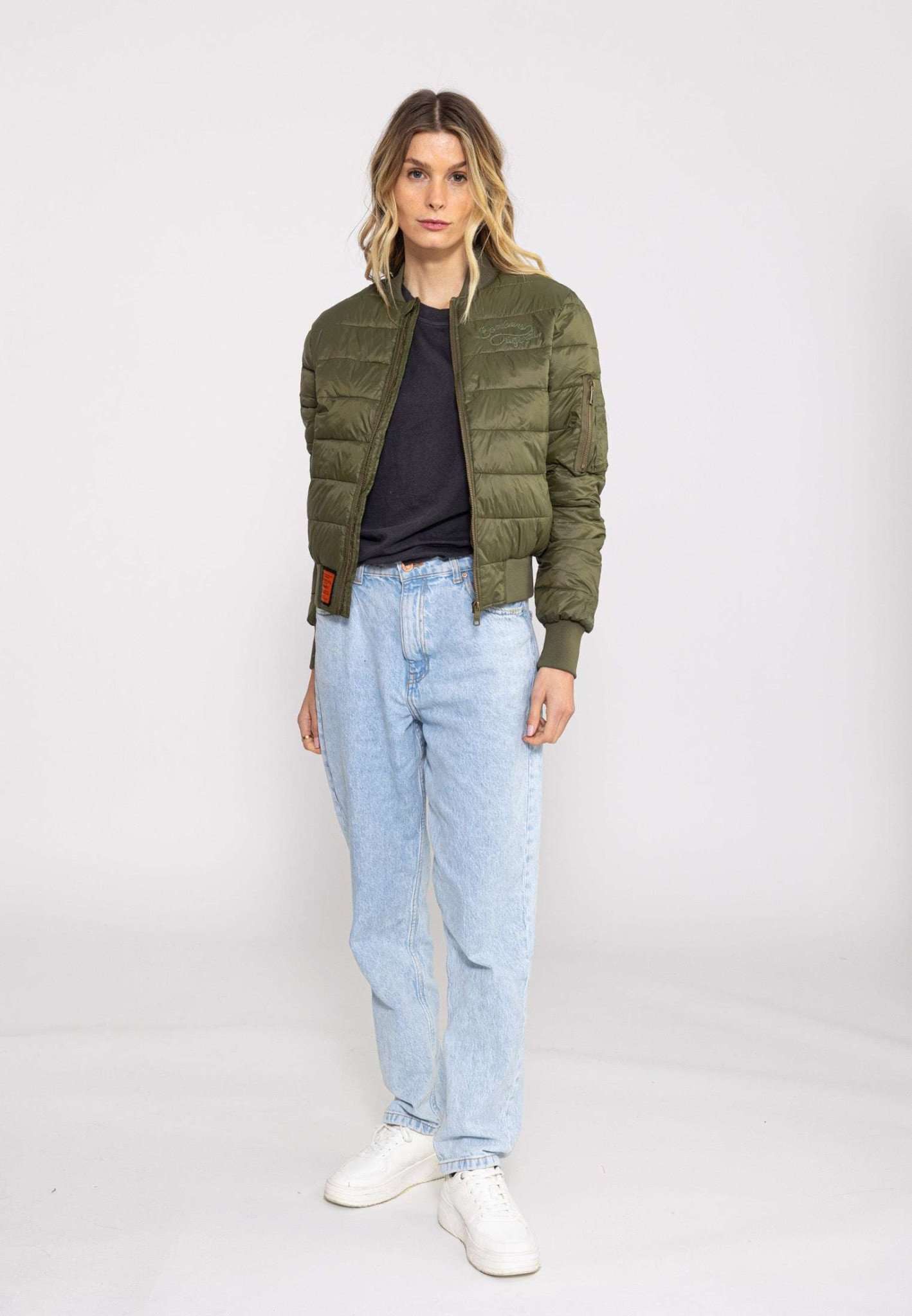 Dallas W Daunenjacke in Kaki Jacken Bombers Original