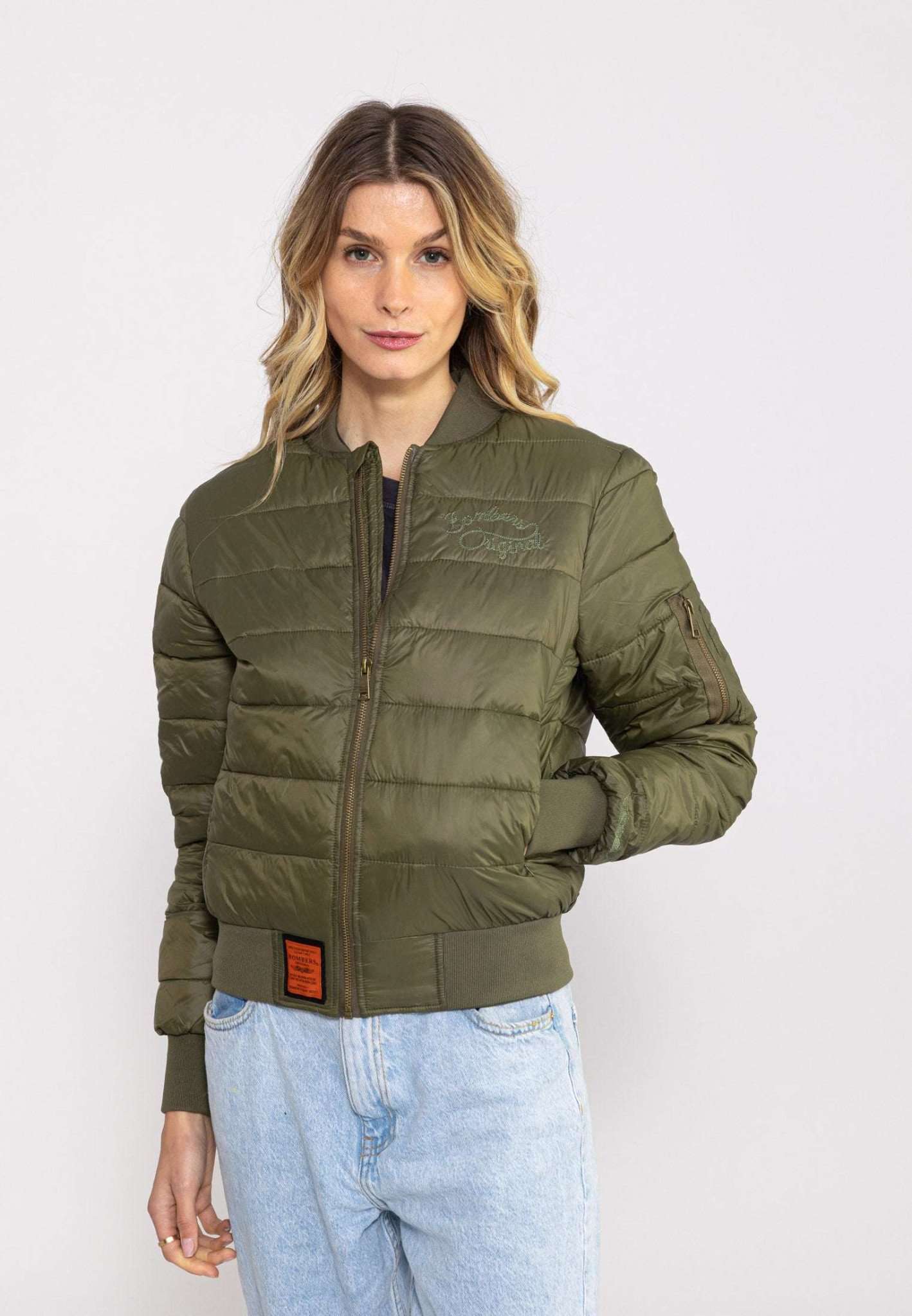 Dallas W Daunenjacke in Kaki Jacken Bombers Original