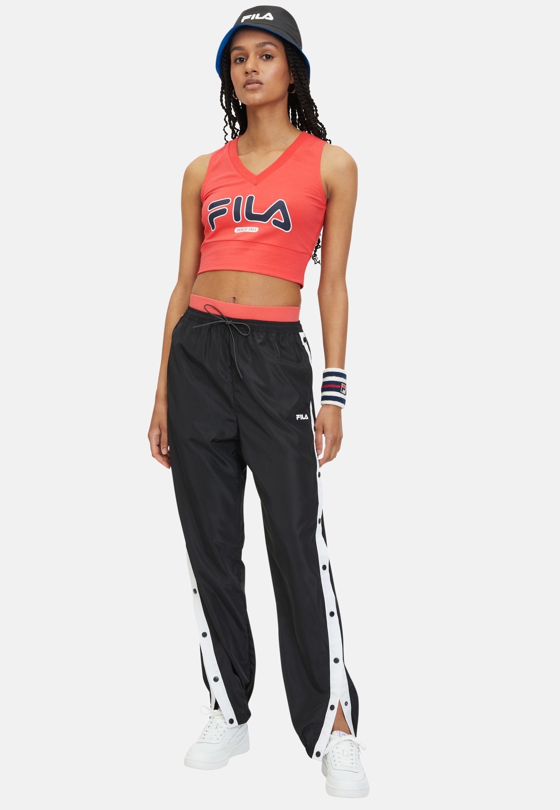 Laixi Cropped V-Neck Top in Cayenne Tops Fila   