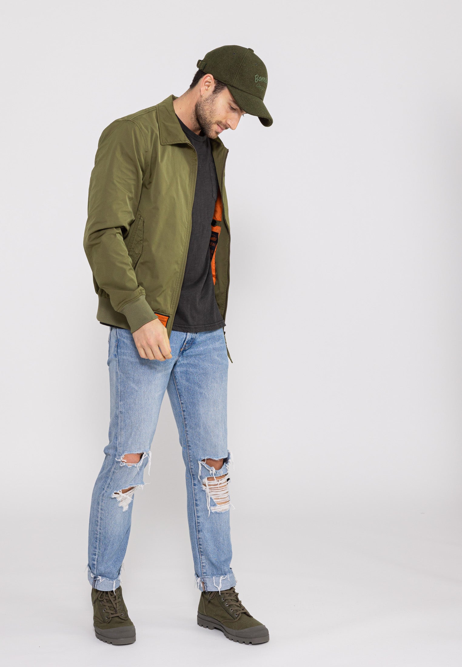 Hawk M Bomberjacke in Kaki Jacken Bombers Original