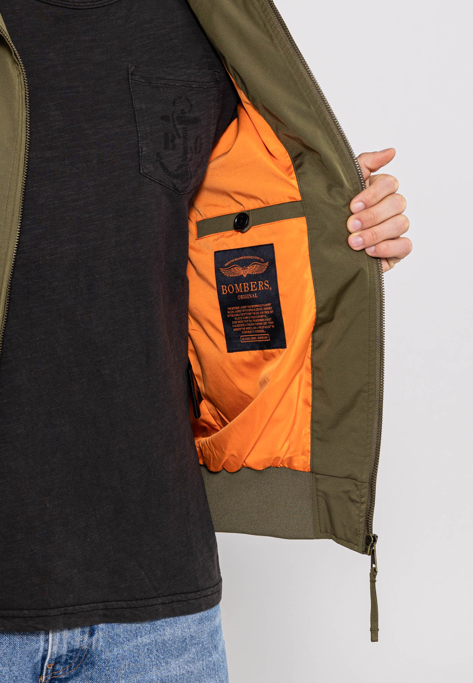 Hawk M Bomberjacke in Kaki Jacken Bombers Original