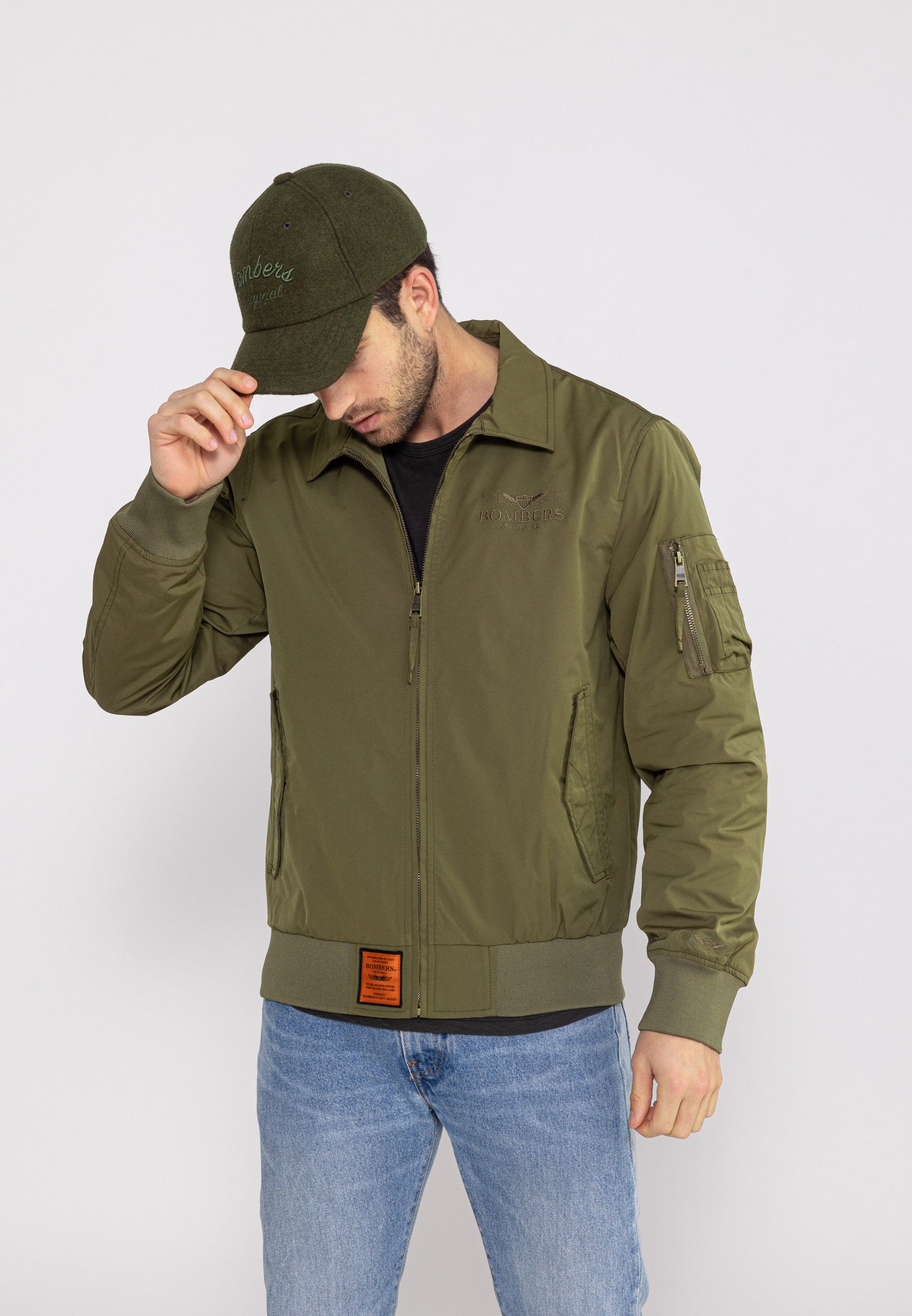 Hawk M Bomberjacke in Kaki Jacken Bombers Original
