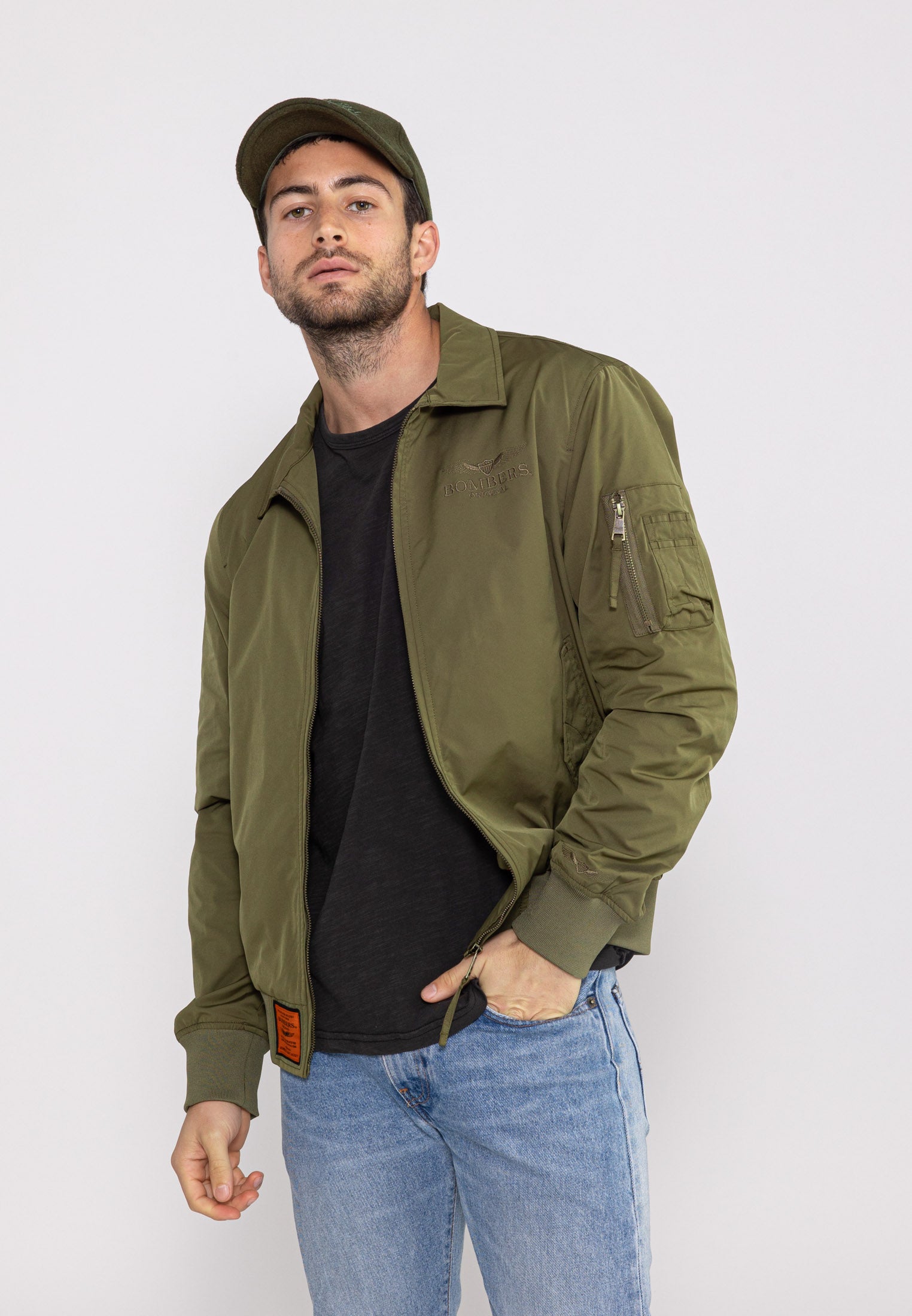 Hawk M Bomberjacke in Kaki Jacken Bombers Original