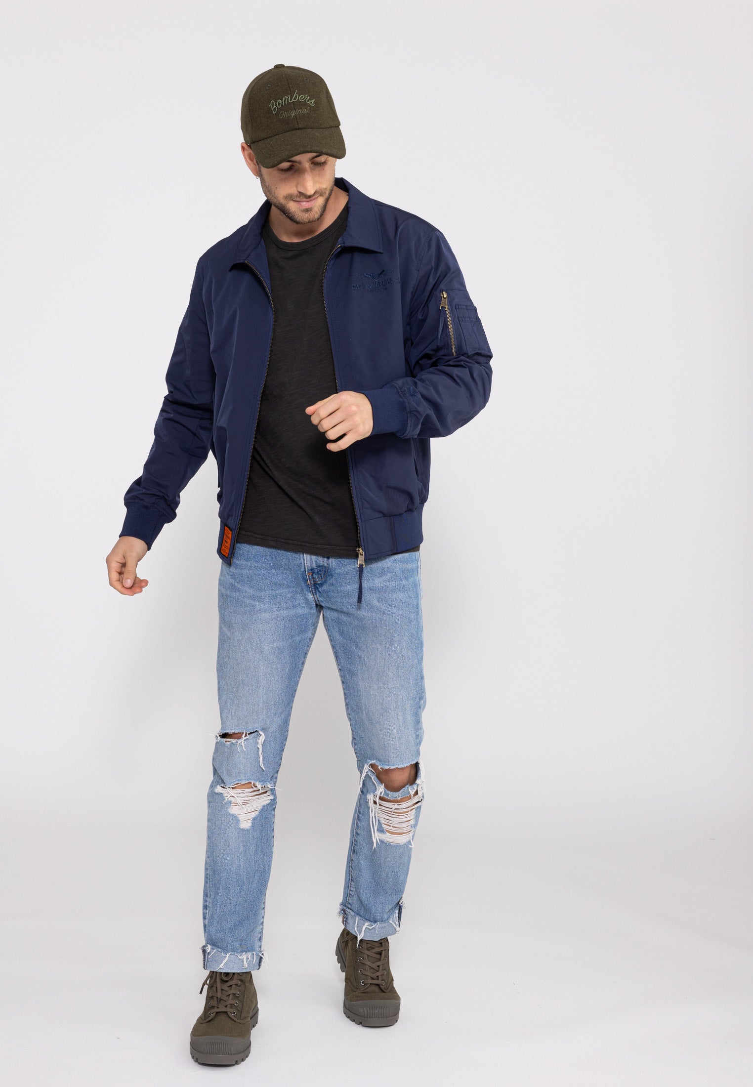 Hawk M Bomberjacke in Navy Jacken Bombers Original