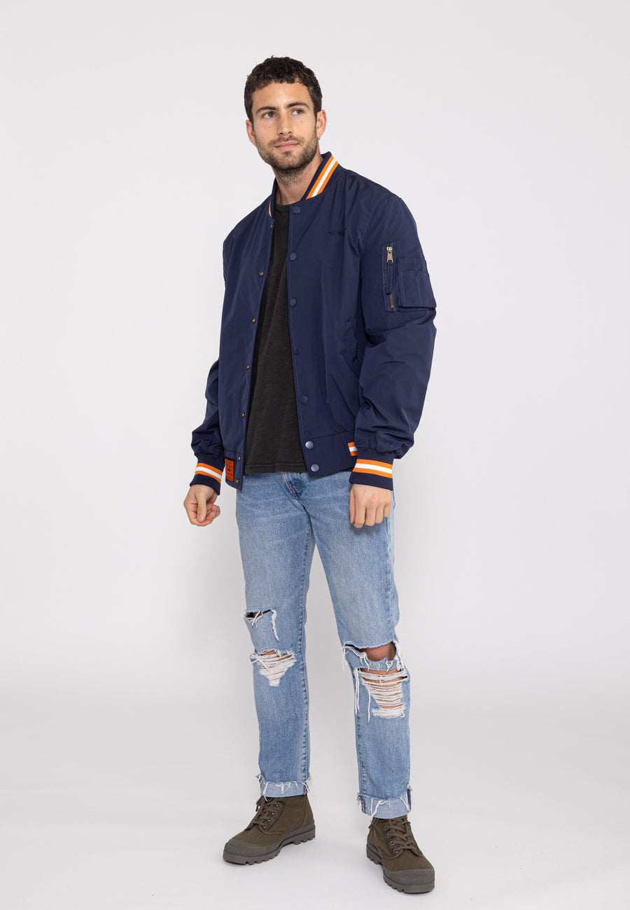 Hiller M Bomberjacke in Navy/Orange Jacken Bombers Original