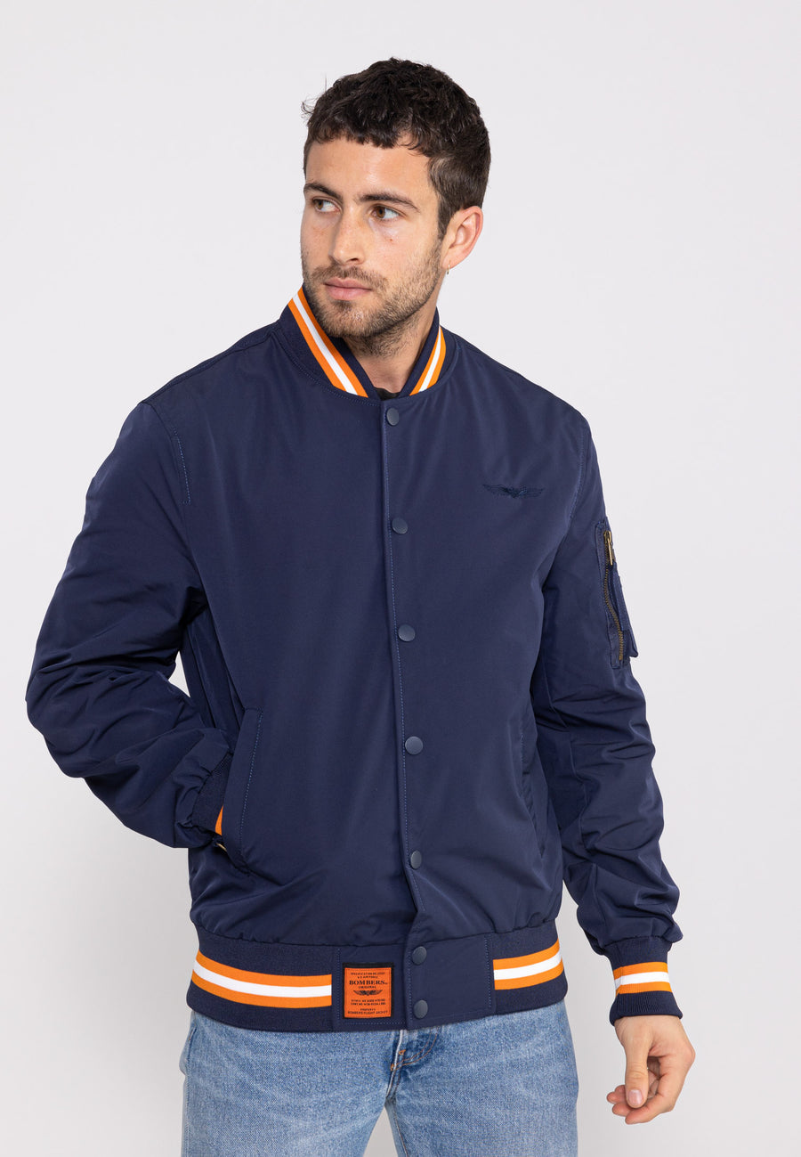 Hiller M Bomberjacke in Navy/Orange Jacken Bombers Original