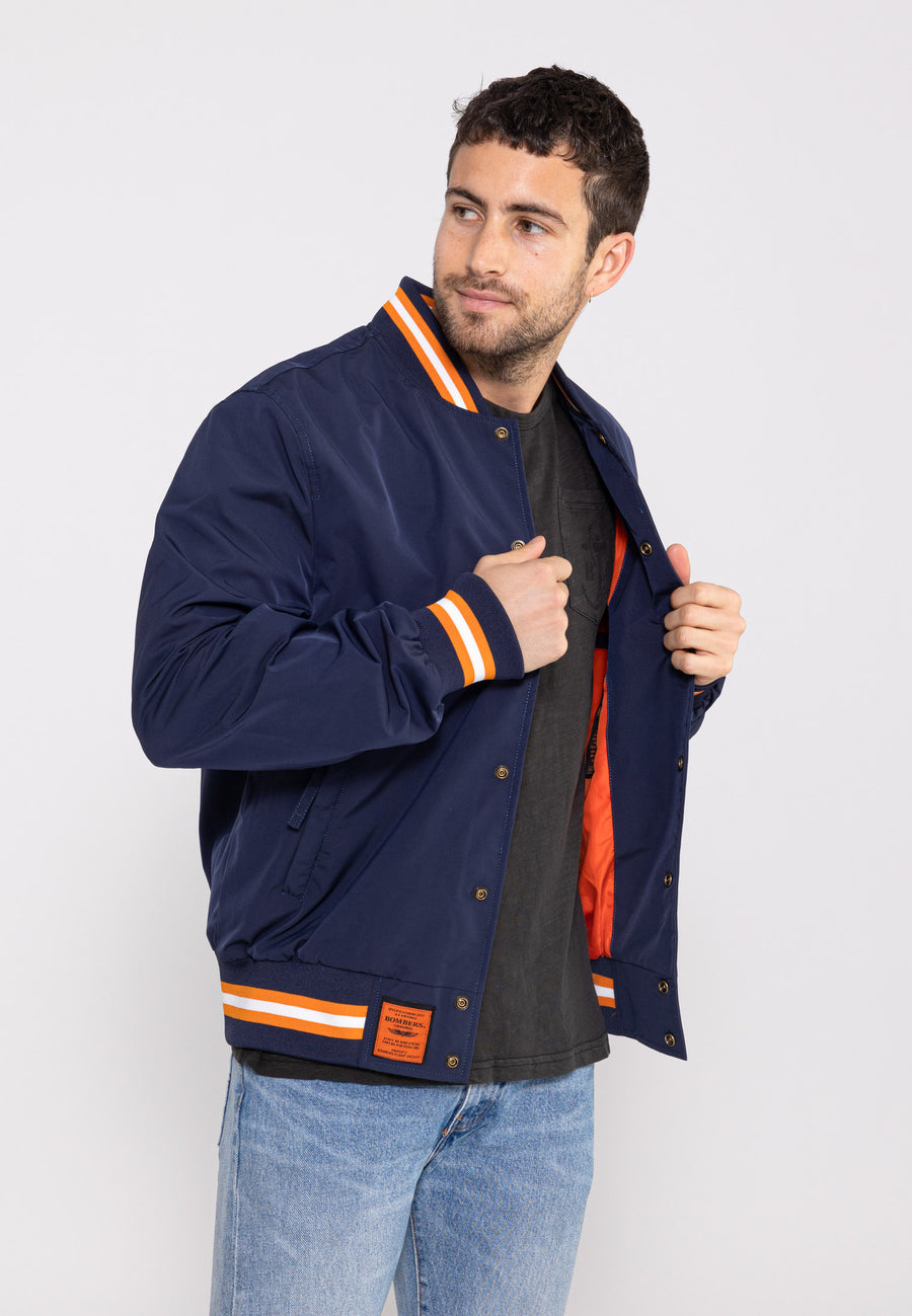 Hiller M Bomberjacke in Navy/Orange Jacken Bombers Original
