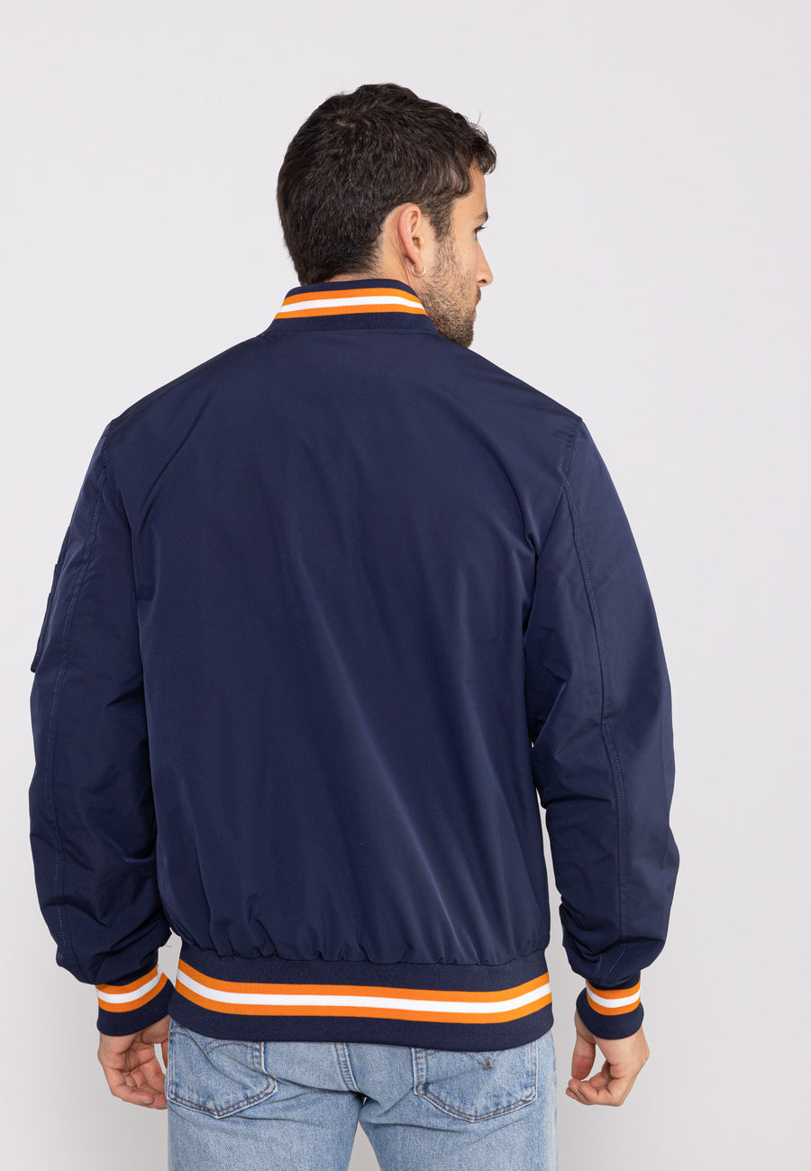 Hiller M Bomberjacke in Navy/Orange Jacken Bombers Original