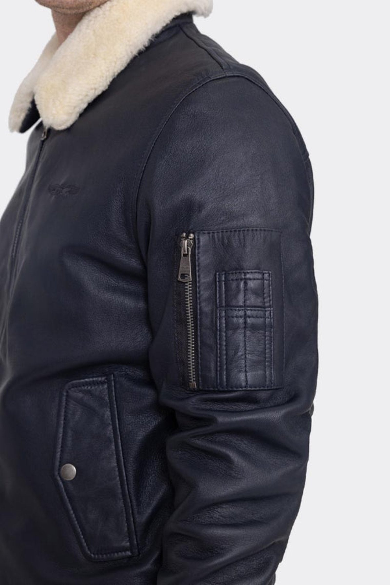 Iceman M Lederjacke in Black Jacken Bombers Original