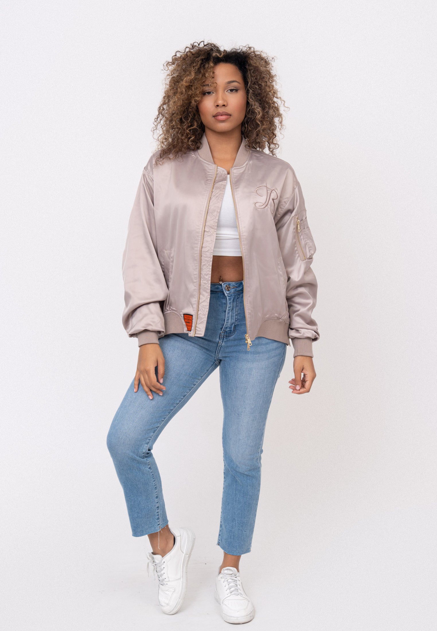 Kansas W Bomberjacke in Taupe Jacken Bombers Original