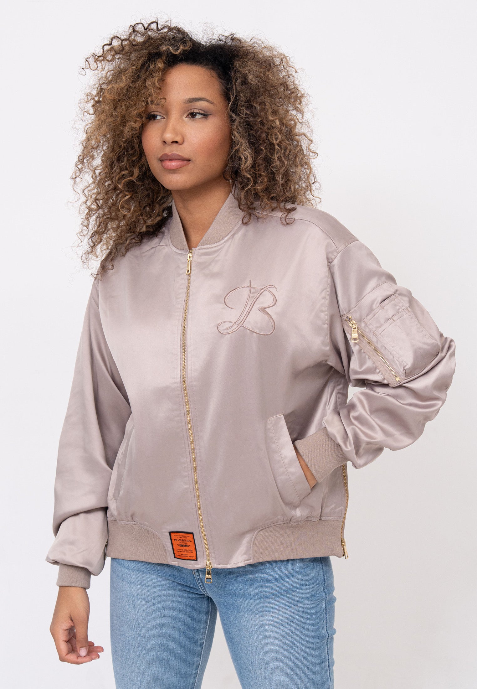 Kansas W Bomberjacke in Taupe Jacken Bombers Original