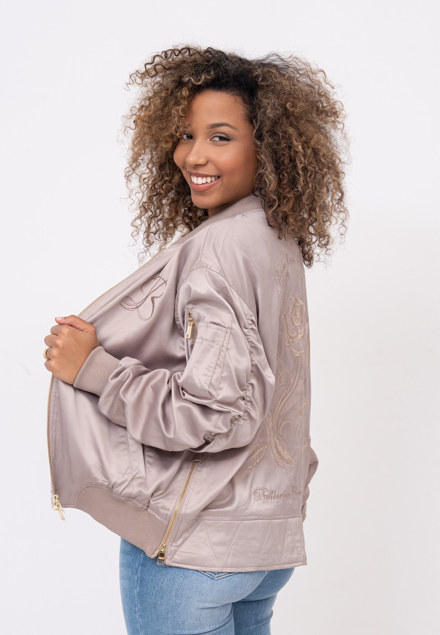 Kansas W Bomberjacke in Taupe Jacken Bombers Original