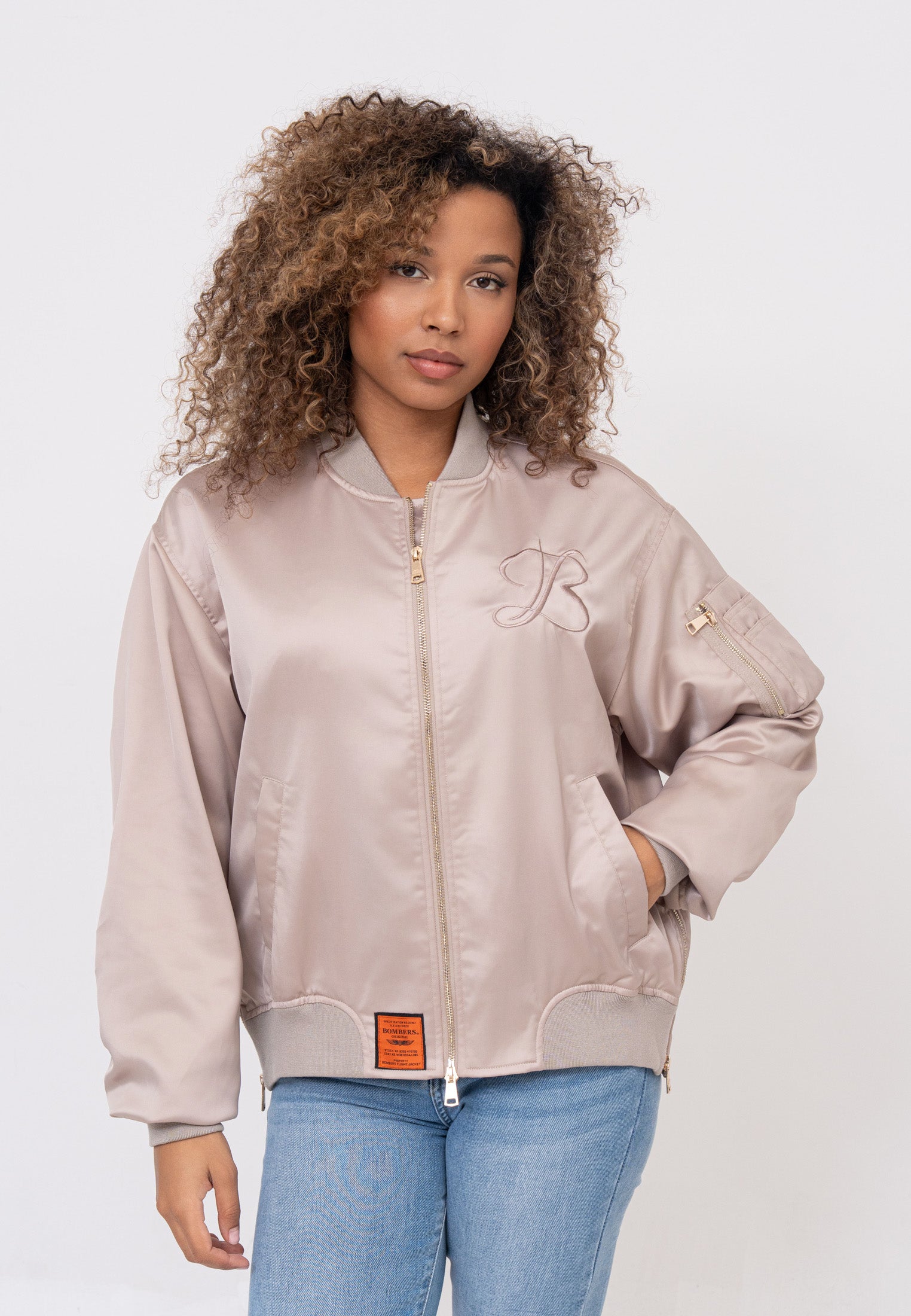 Kansas W Bomberjacke in Taupe Jacken Bombers Original