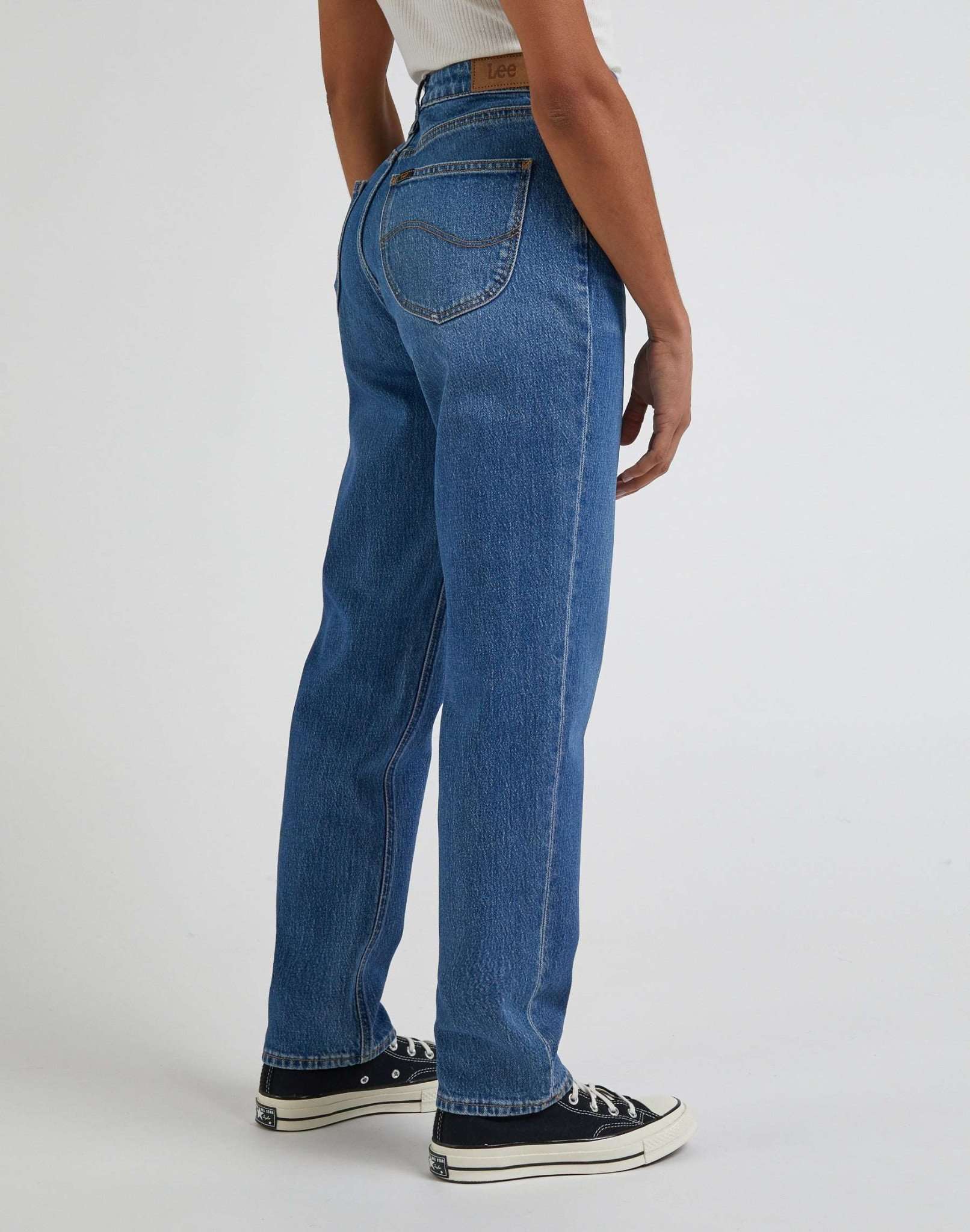 Carol in Worn Iris Jeans Lee