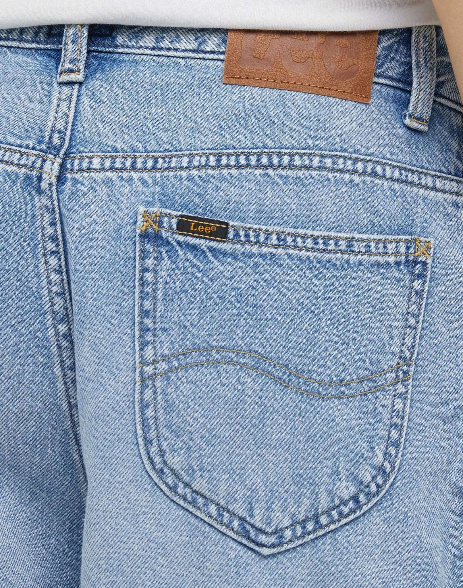 Pleated Short in Frosted Blue Jeansshorts Lee