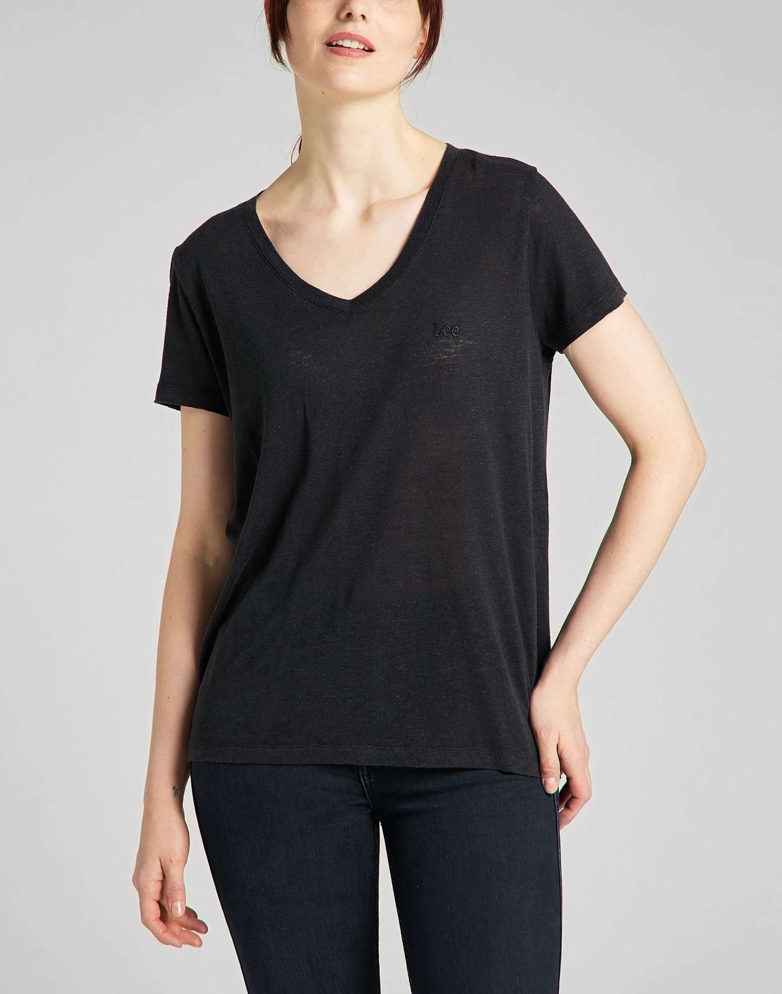 V Neck Tee in Black T-Shirts Lee   