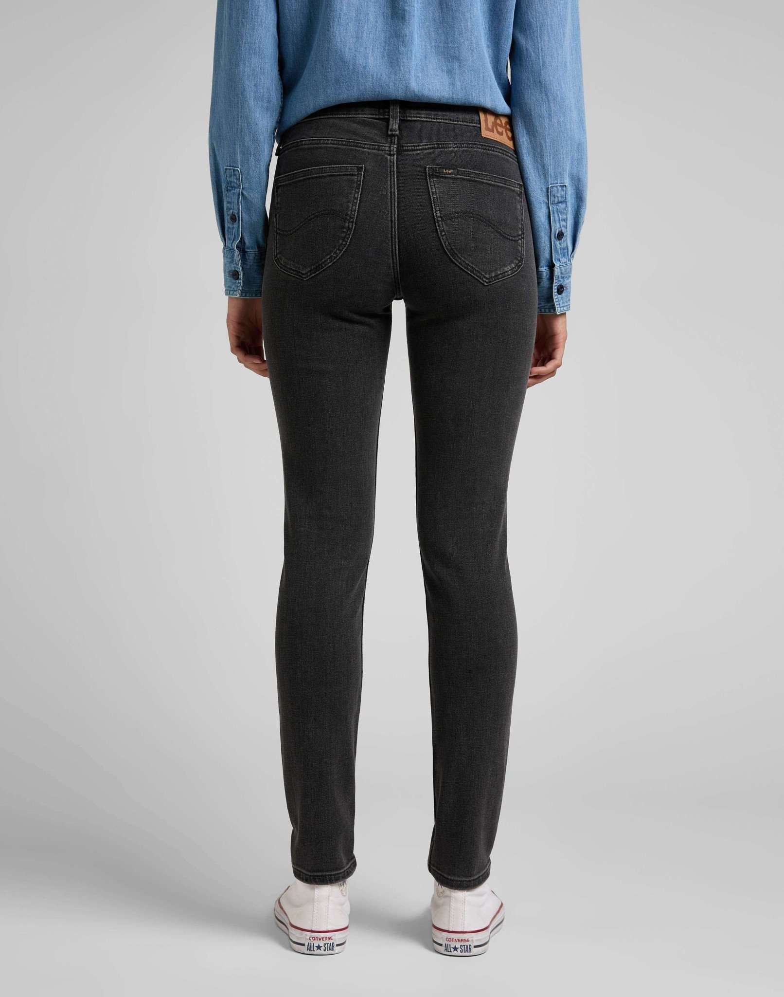 Scarlett in Black Mid Stone Jeans Lee