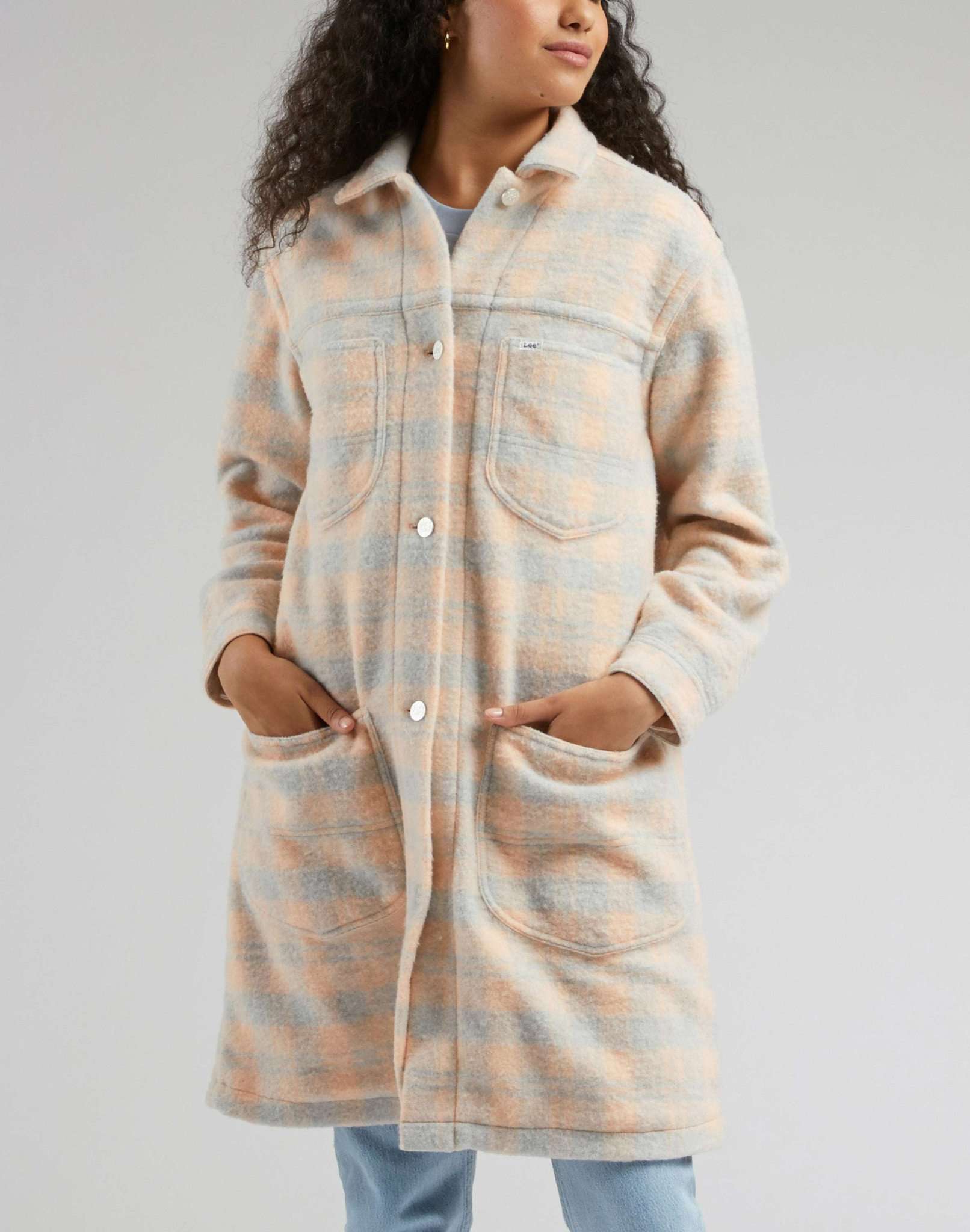 Elongated Chore Coat in Peach Buzz Jacken Lee   