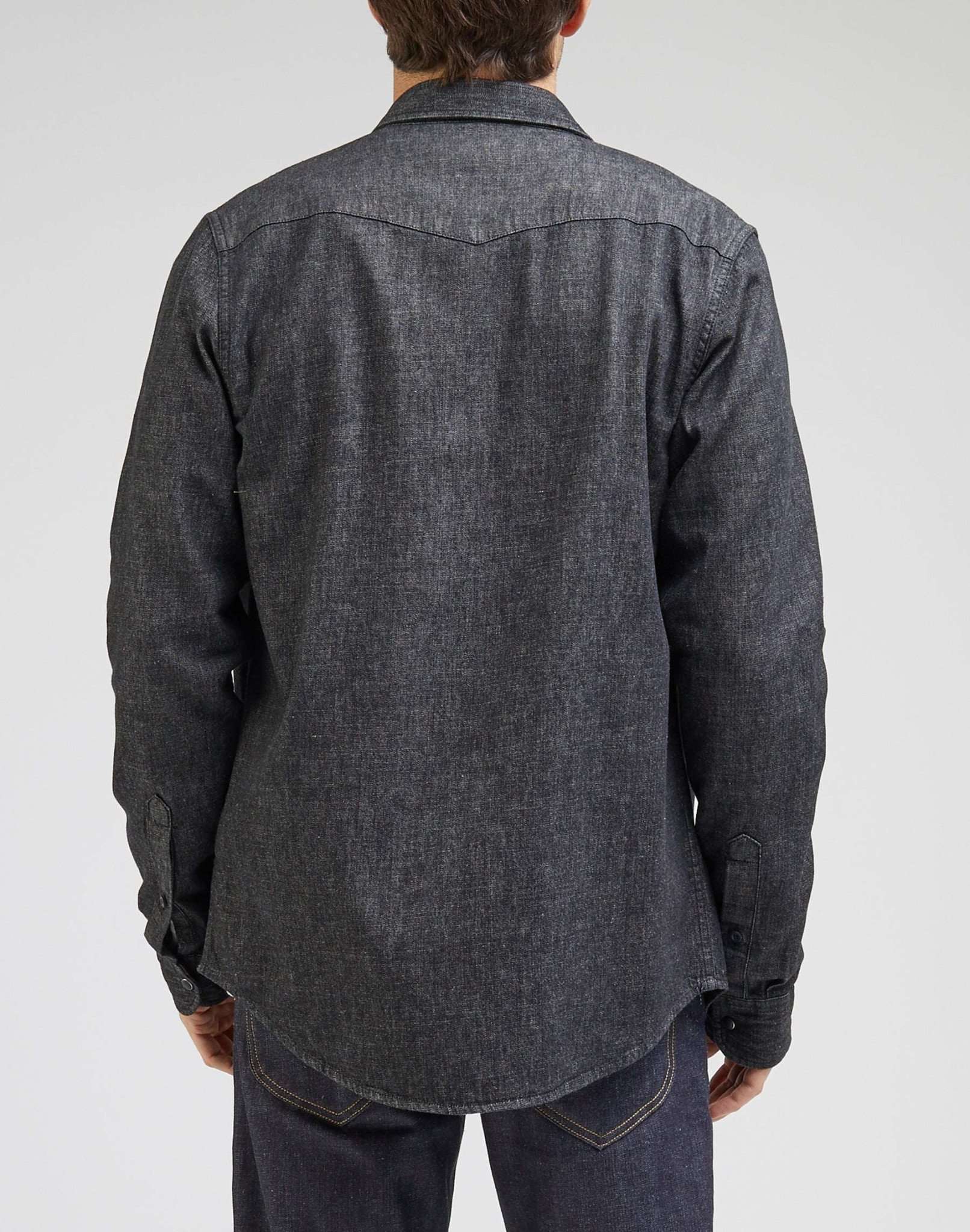 Regular Western Shirt in Washed Black Jeanshemden Lee