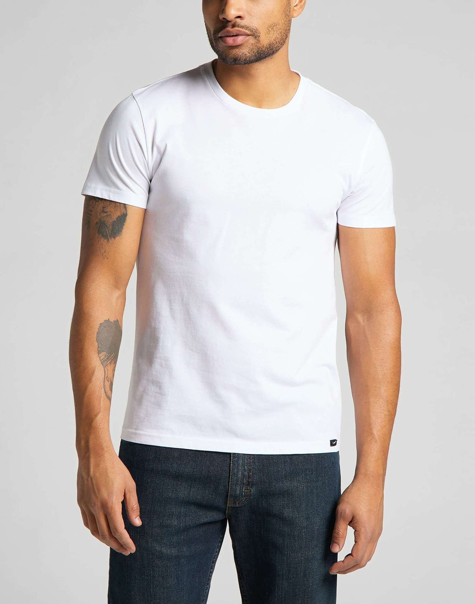 Twin Pack Crew in Black White T-Shirts Lee
