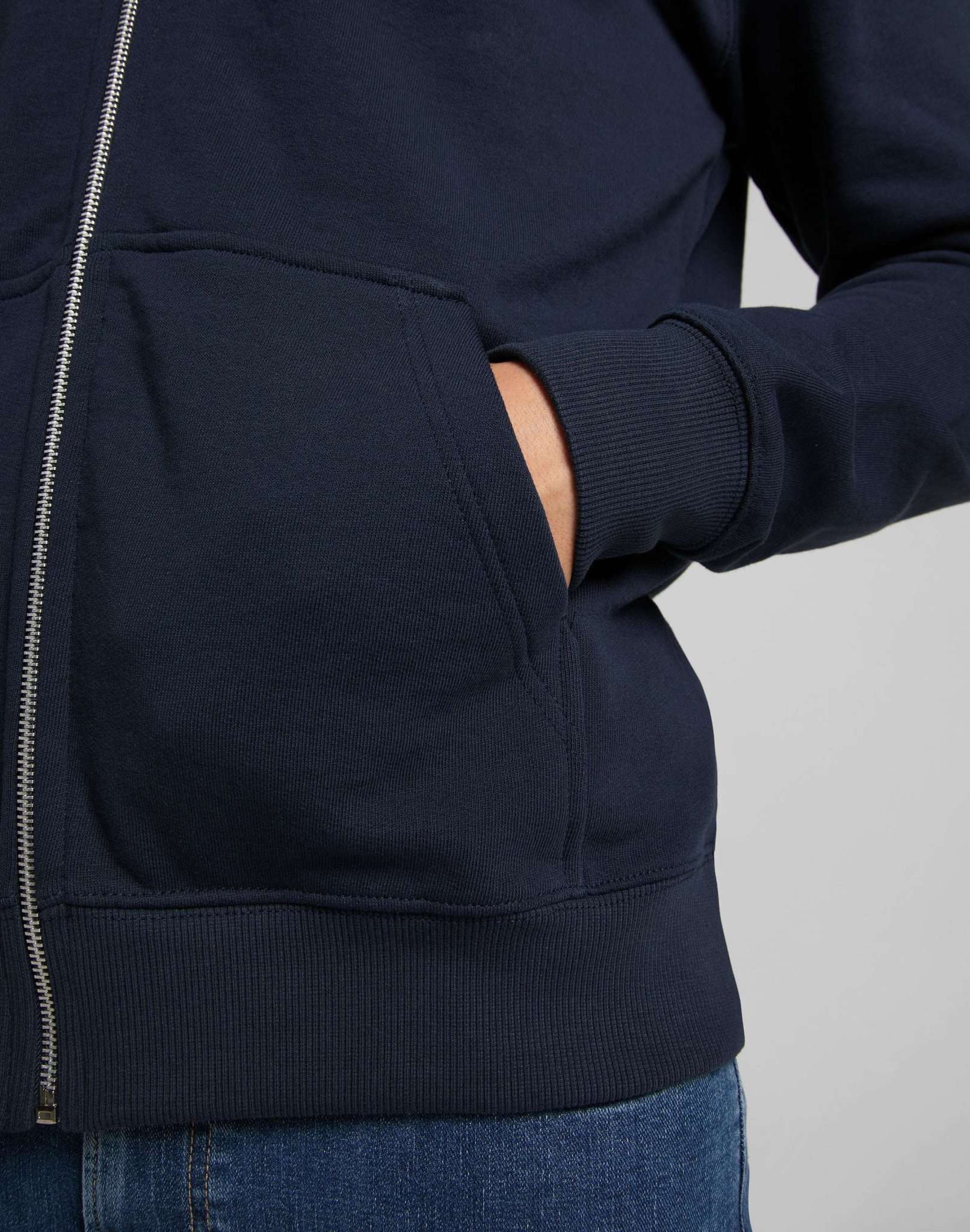 Basic Zip Through Hoodie in Navy Sweatjacken Lee