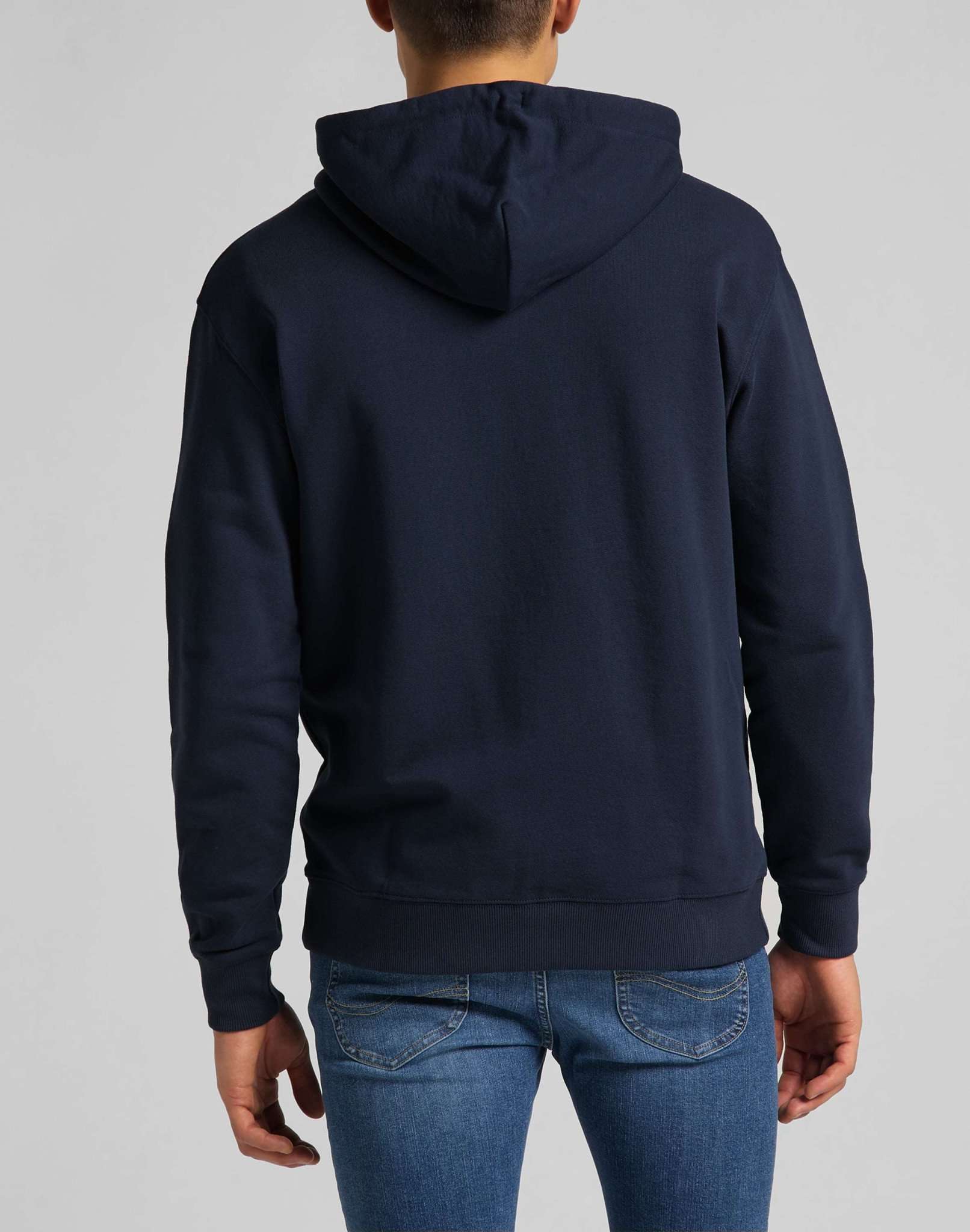 Basic Zip Through Hoodie in Navy Sweatjacken Lee