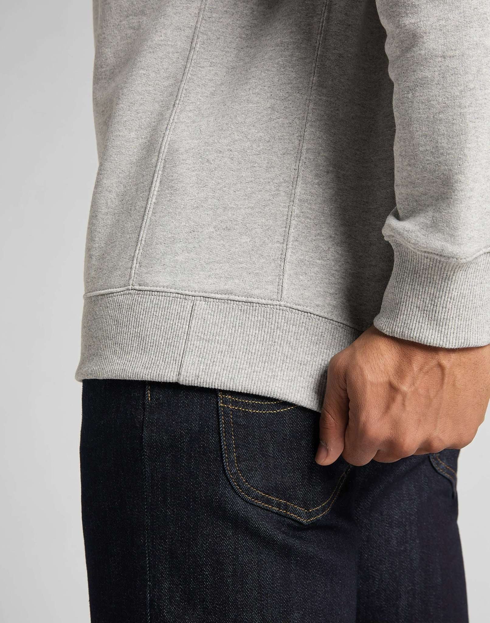 Plain Crew Sweatshirt in Grey Melange Sweatshirts Lee