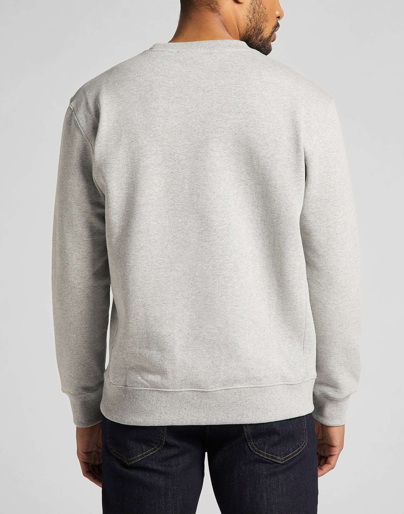 Plain Crew Sweatshirt in Grey Melange Sweatshirts Lee