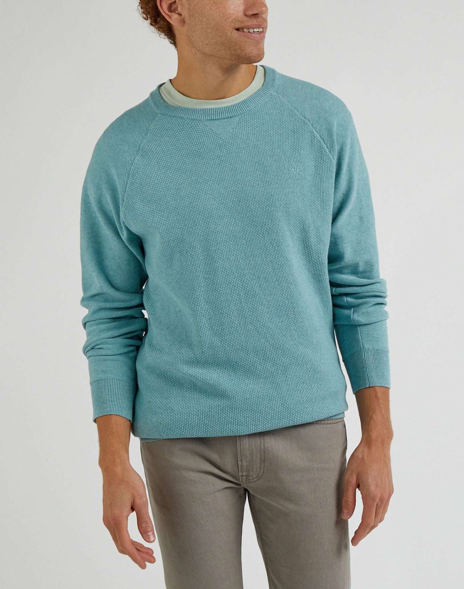 Raglan Crew Knit in Dusty Jade Pullover Lee