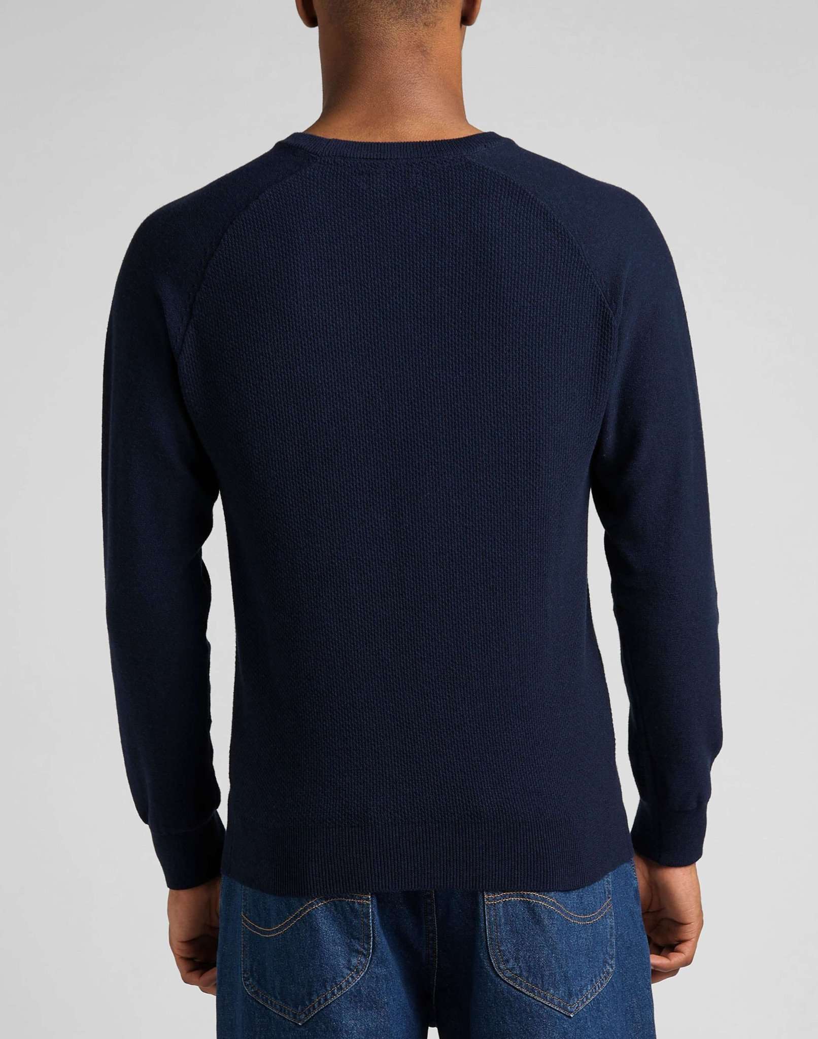 Raglan Crew Knit in Sky Captain Pullover Lee   