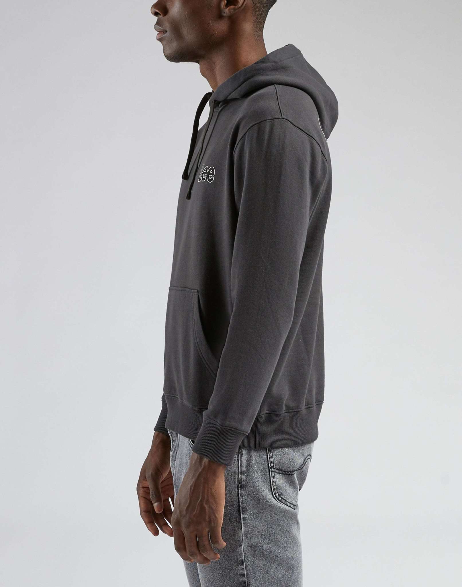 Seasonal Logo Hoodie in Washed Black Kapuzenpullover Lee