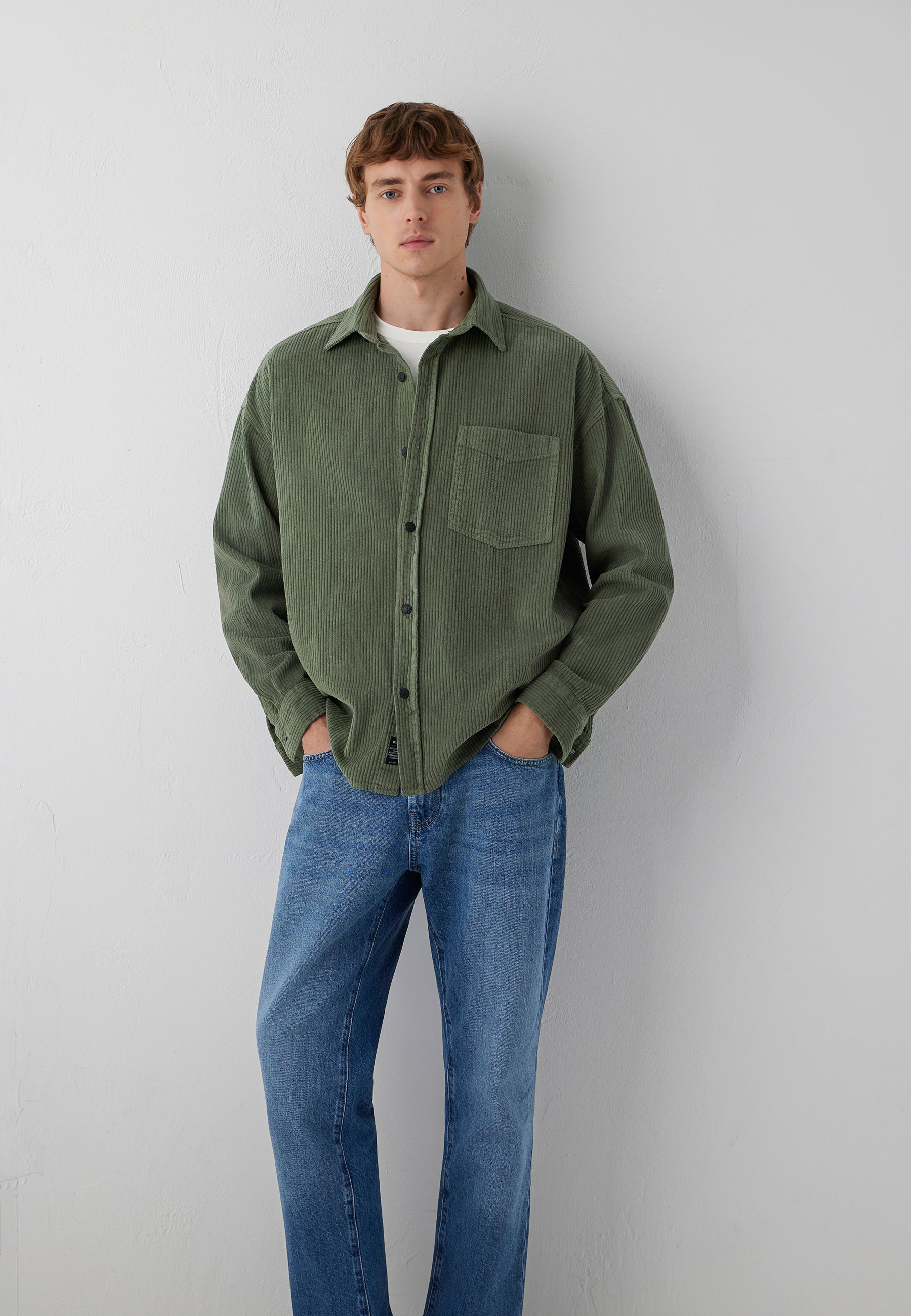 Cordhemd Long Sleeve in Agave Green Hemden Mavi