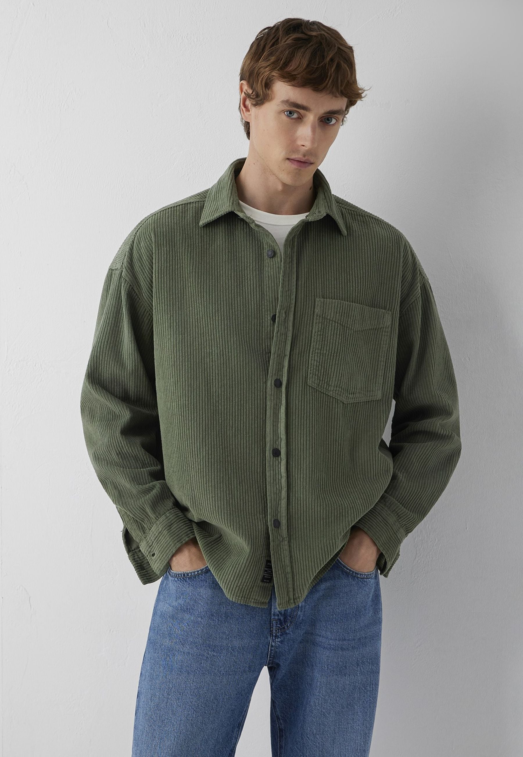 Cordhemd Long Sleeve in Agave Green Hemden Mavi