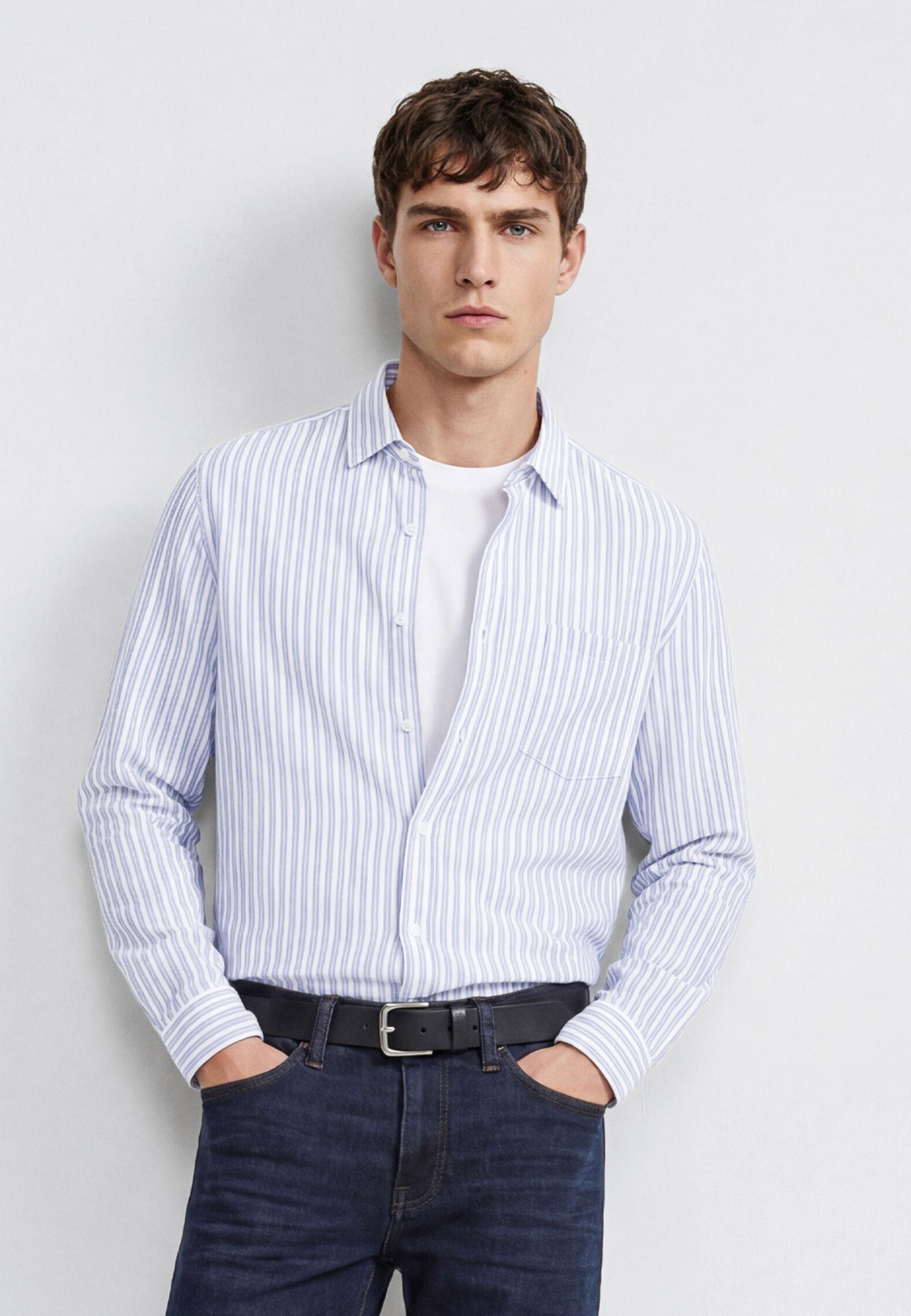Stripe Shirt in Vintage Indigo Stripe Hemden Mavi