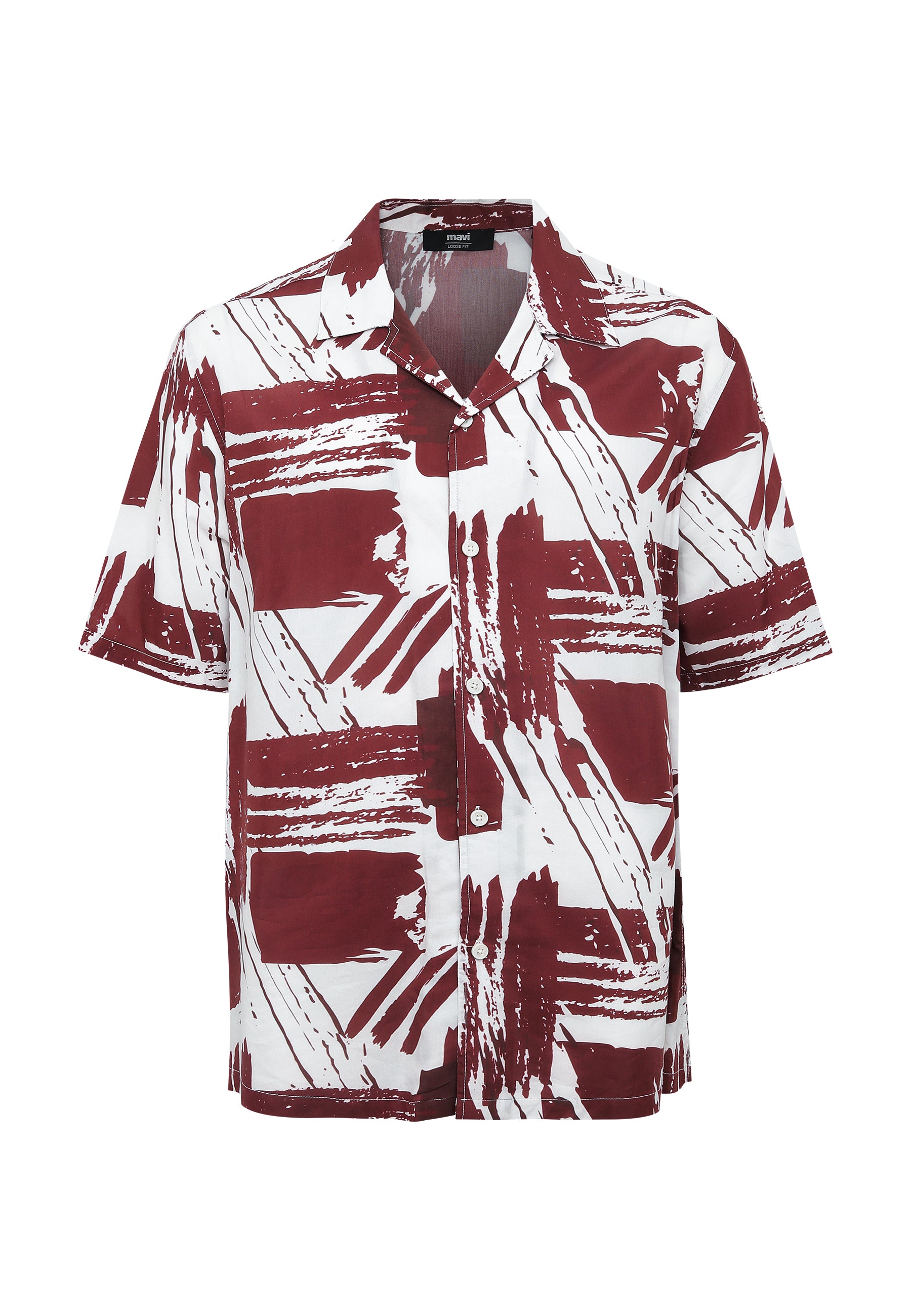 Printed Shirt in Tawny Port Print Hemden Mavi