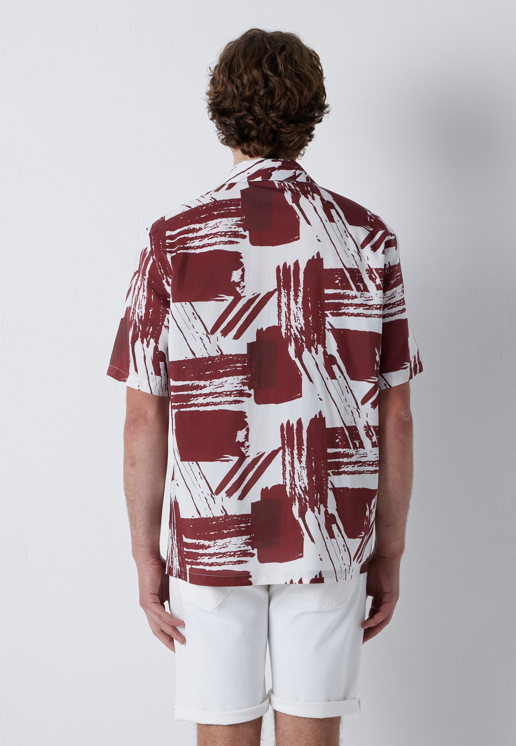 Printed Shirt in Tawny Port Print Hemden Mavi