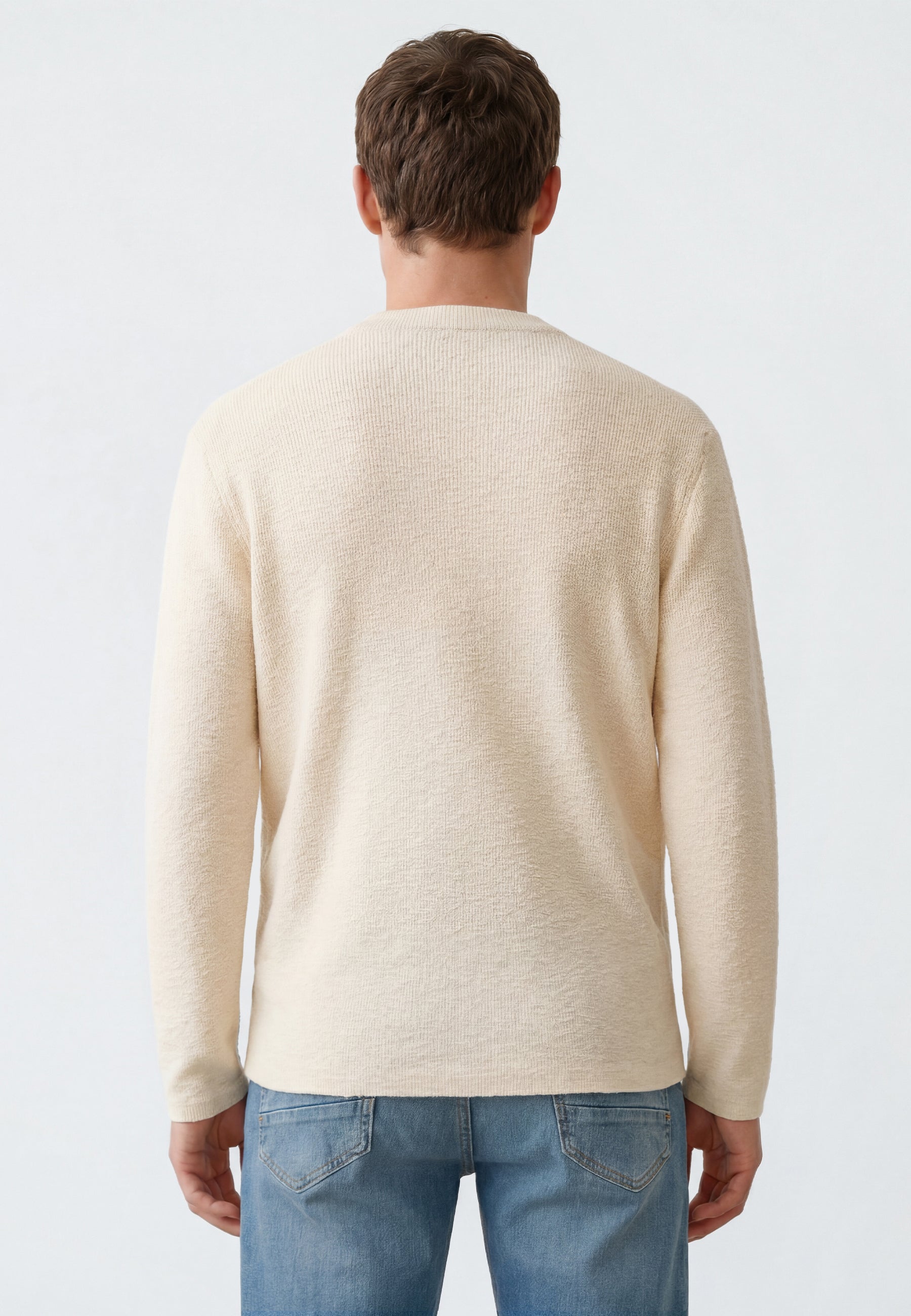 Crew Neck Sweater in Almond Milk Pullover Mavi
